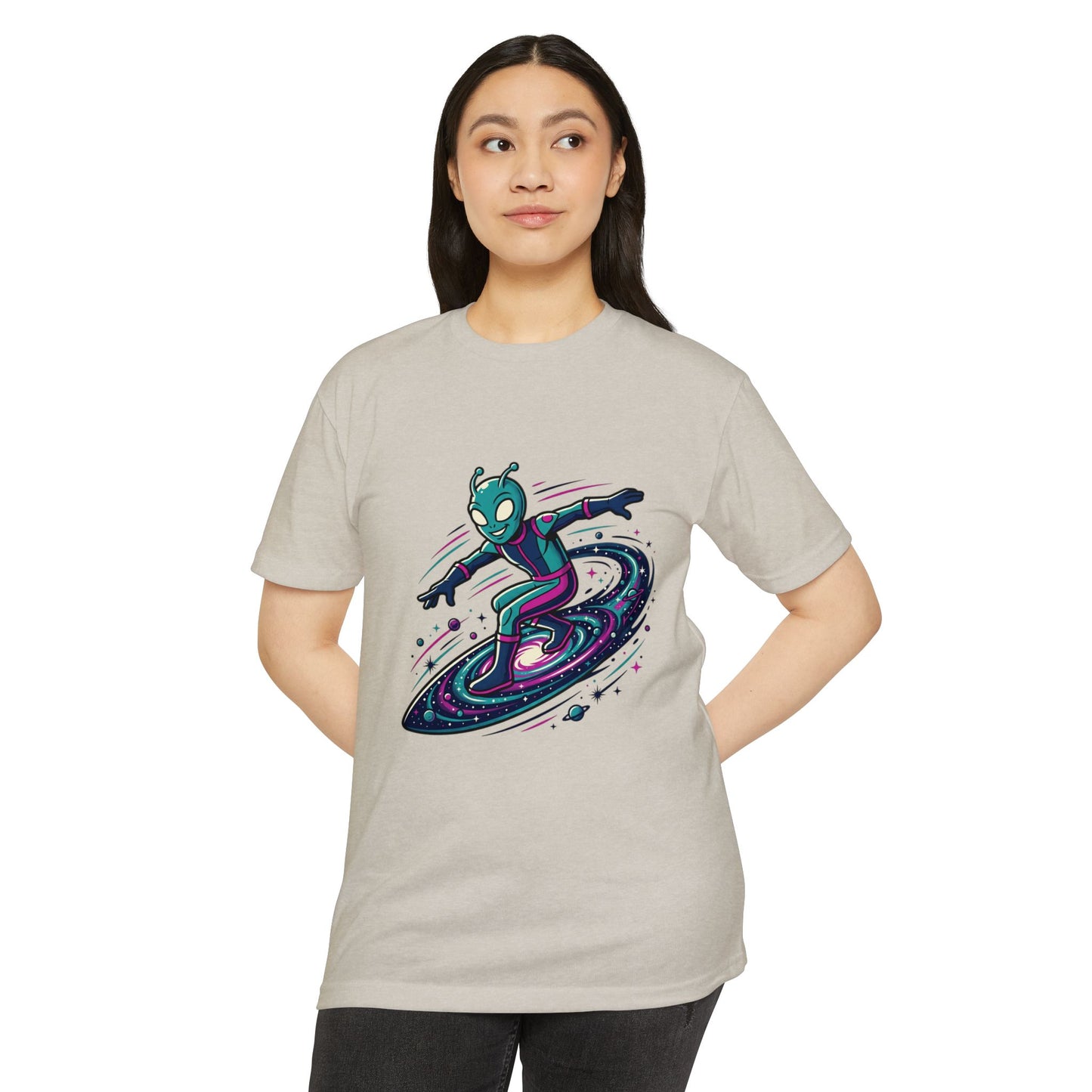 Alien Surfer Retro Space Skate T-Shirt