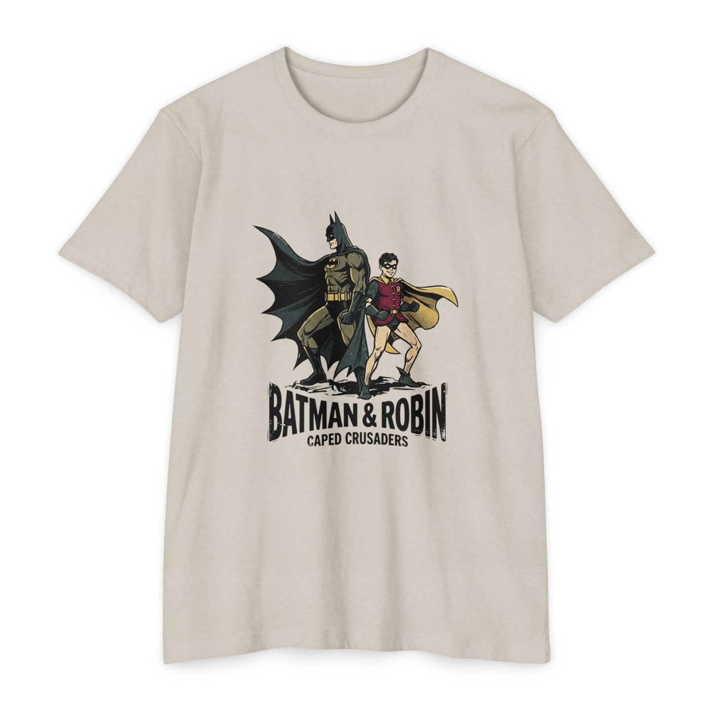 Batman & Robin Caped Crusaders Vintage Superhero T-Shirt