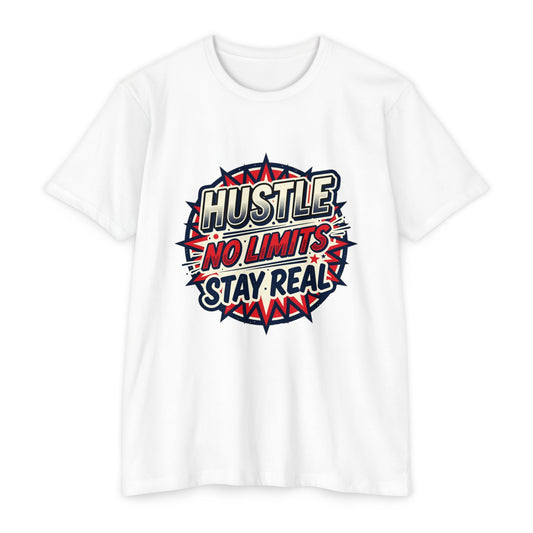 Hustle No Limits Stay Real Graphic T-Shirt