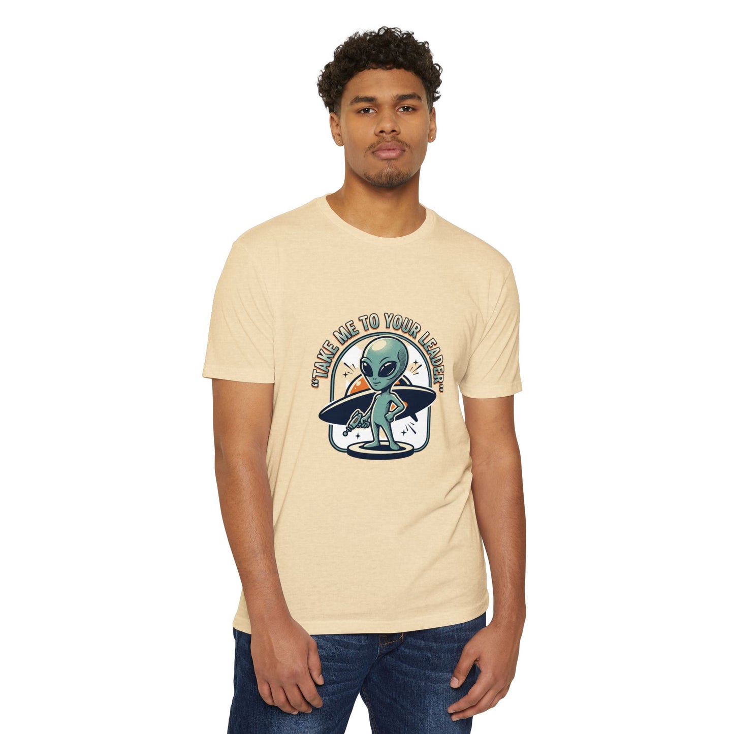 Alien Surfer T-Shirt — "Take Me to Your Leader" Graphic Tee