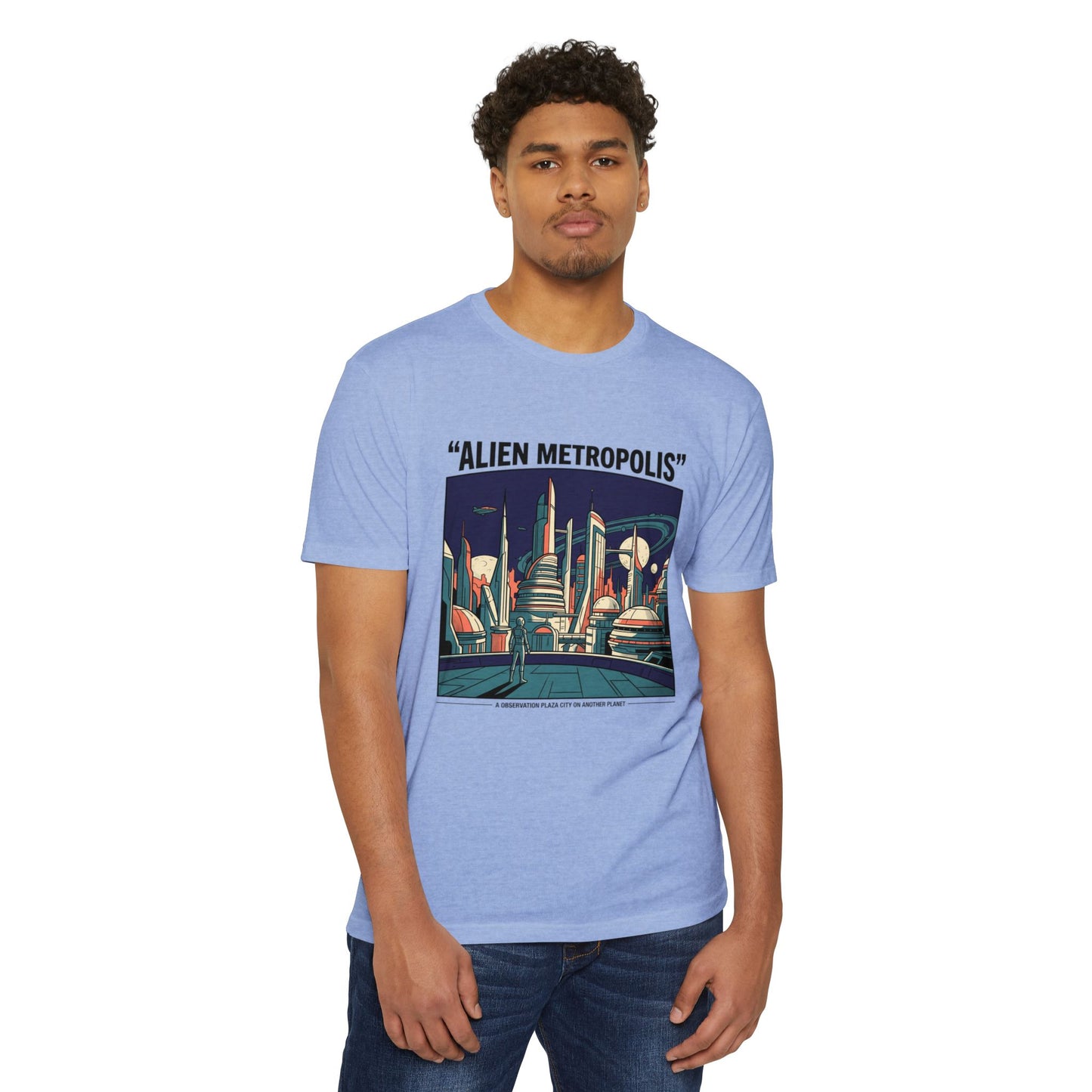 Alien Metropolis Retro Futuristic Sci‑Fi City T-Shirt