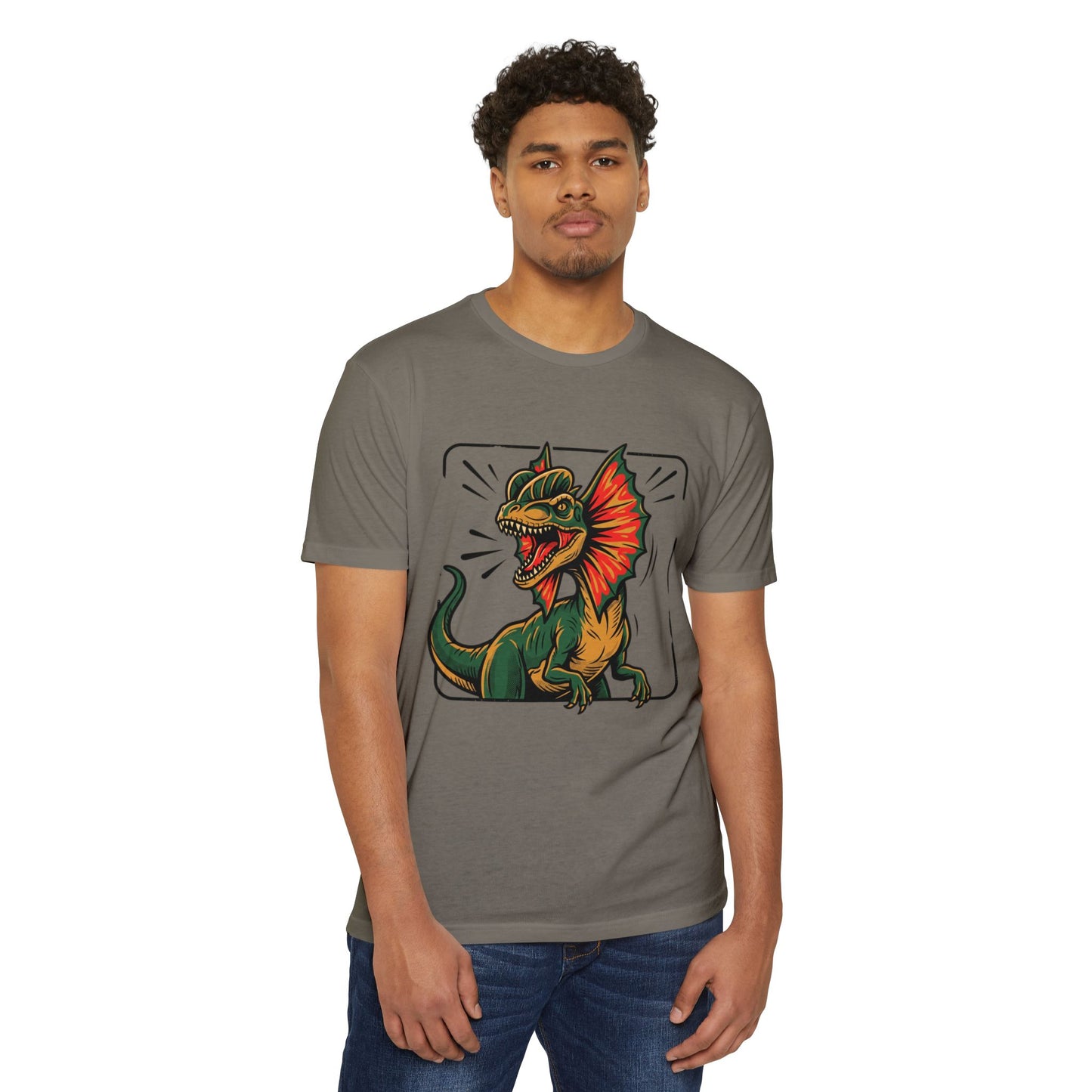 Frilled Lizard Dino Tee — Colorful Frill Graphic T-Shirt