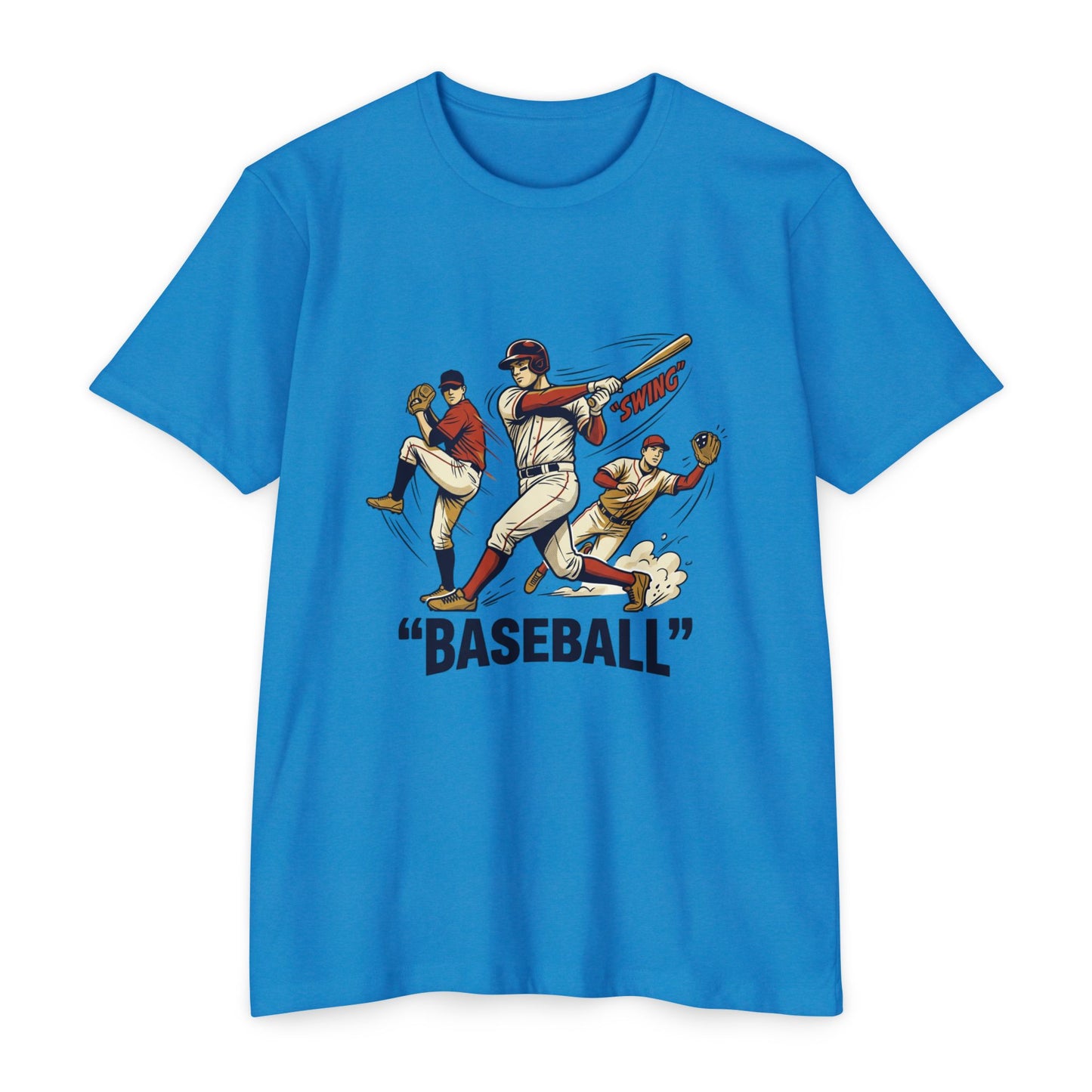 Vintage Baseball Players Tee – Retro 'BASEBALL' Graphic T-Shirt