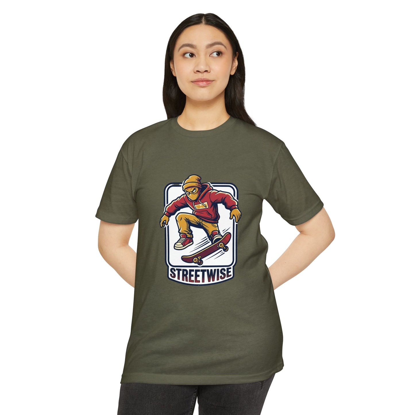 Retro Skateboarder Streetwise T‑Shirt — Vintage Skate Graphic Tee