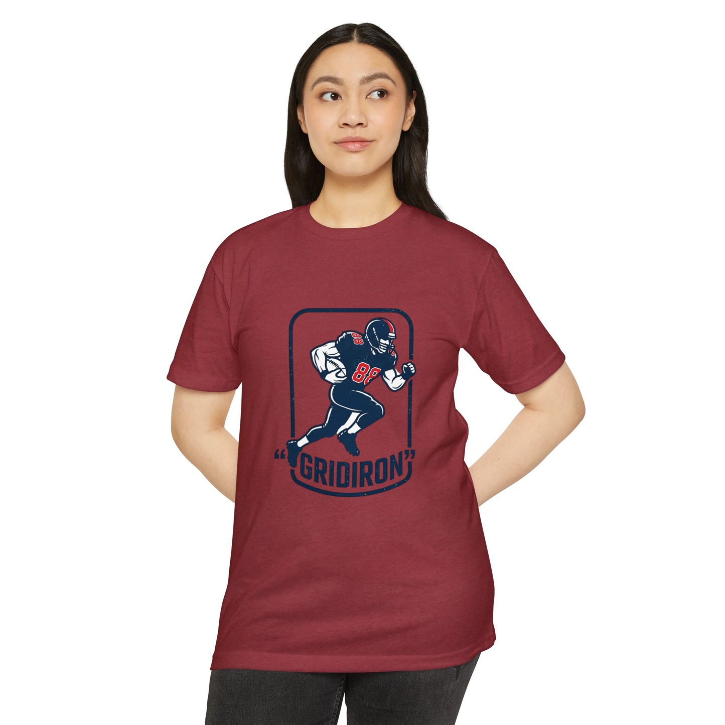Gridiron Football Player T-Shirt — Retro Helmet Design