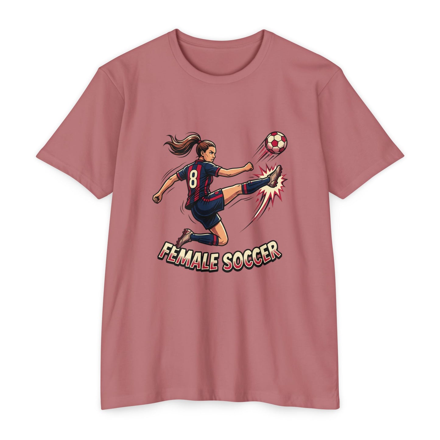 Female Soccer Player Graphic T-Shirt – Women’s Soccer Tee