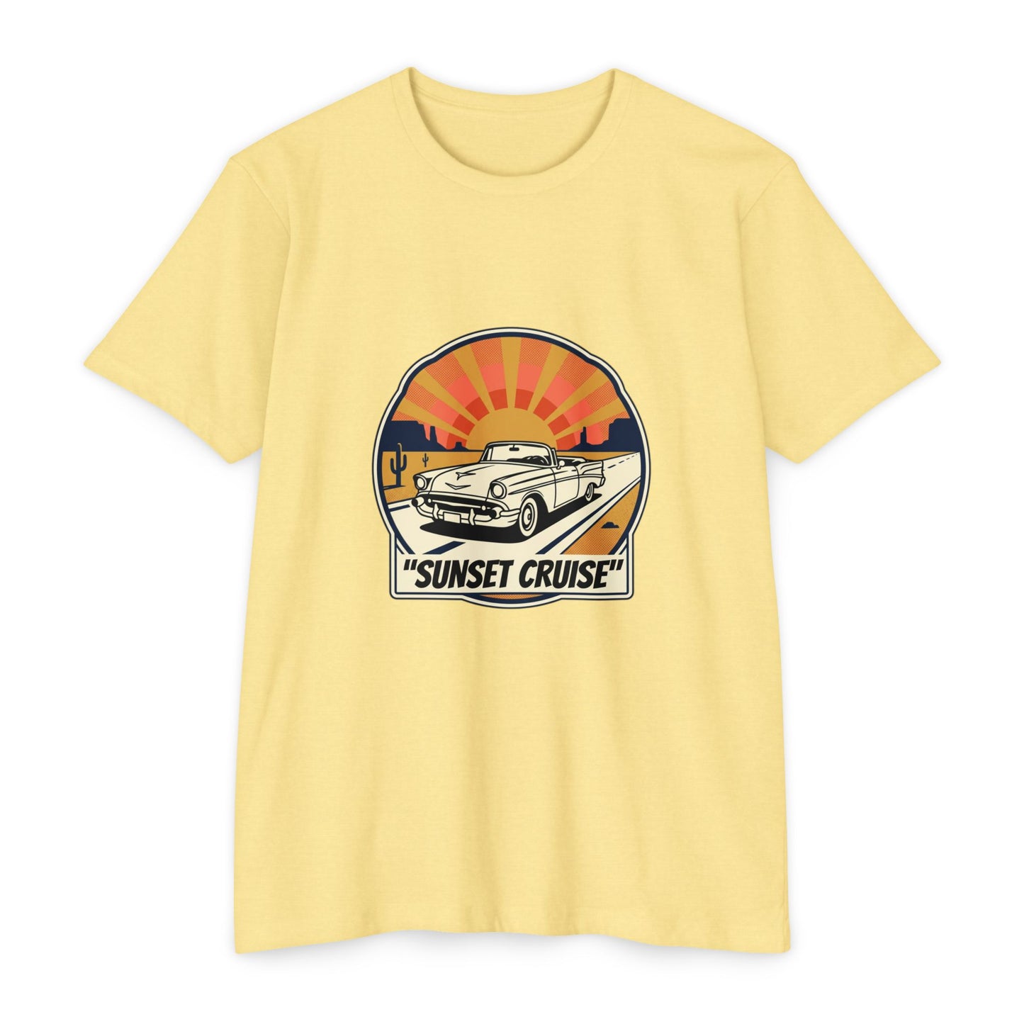 Sunset Cruise Vintage Car T-Shirt