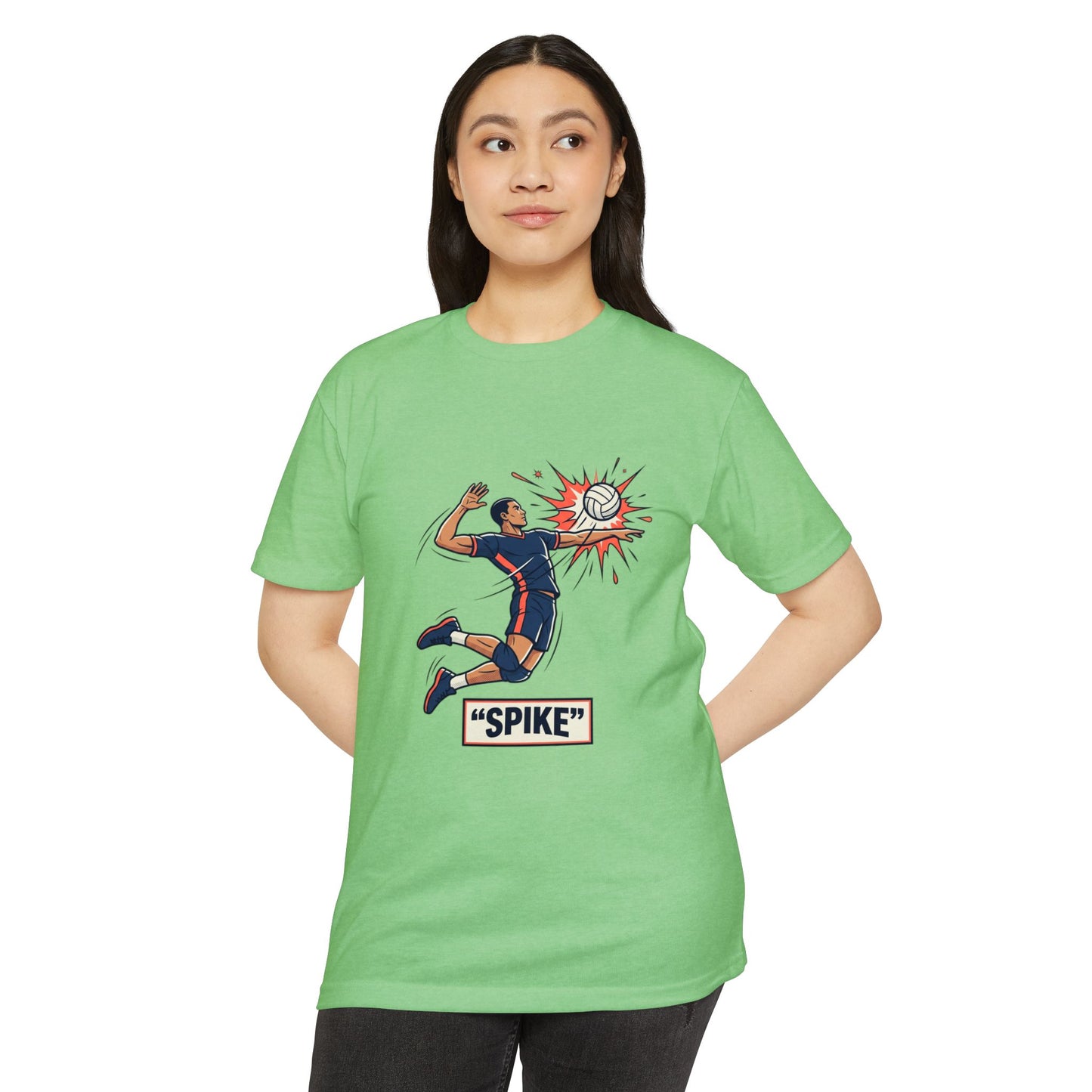 Volleyball Spike Graphic T-Shirt — Retro Player Illustration Tee