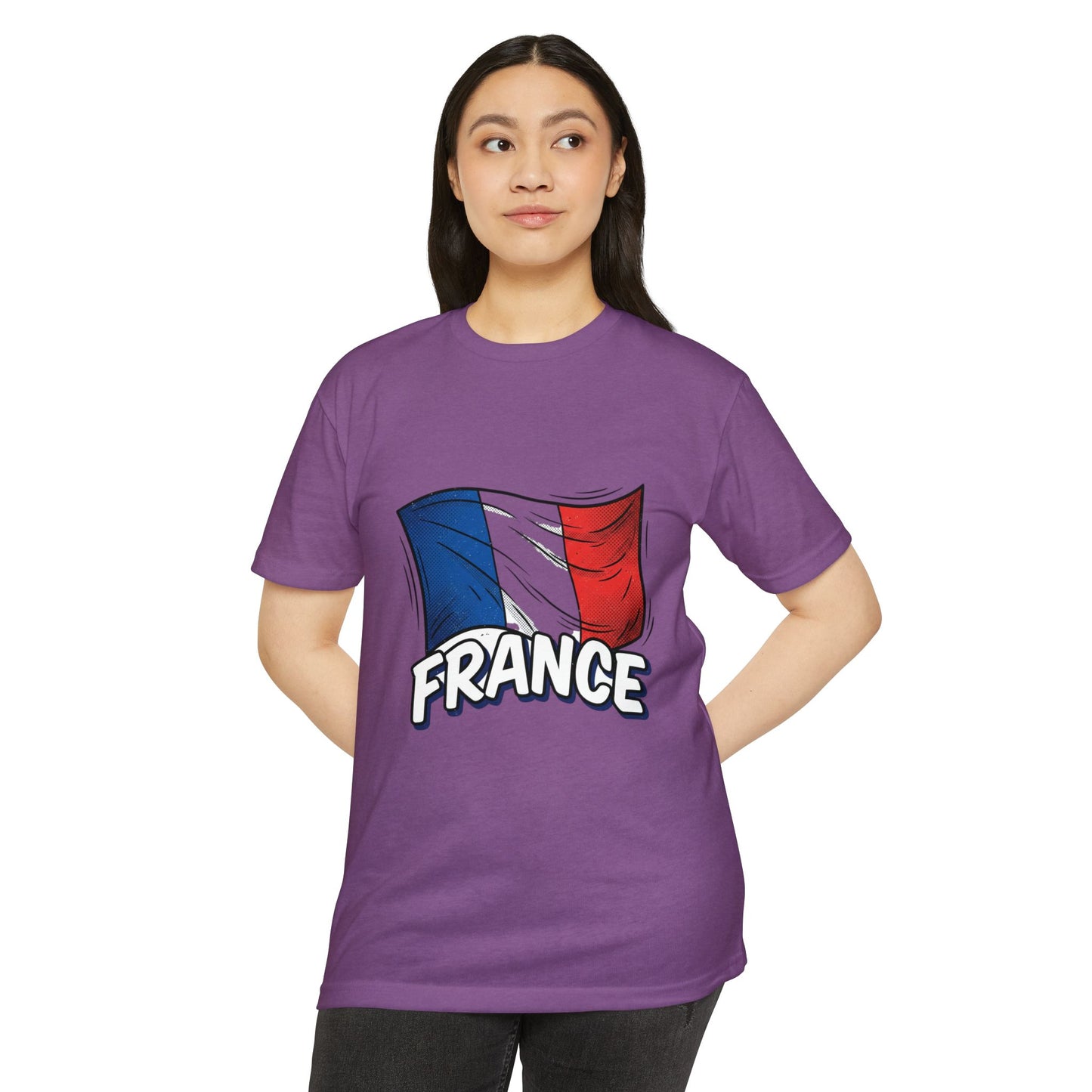 France Flag Retro Waving Tricolor T-Shirt