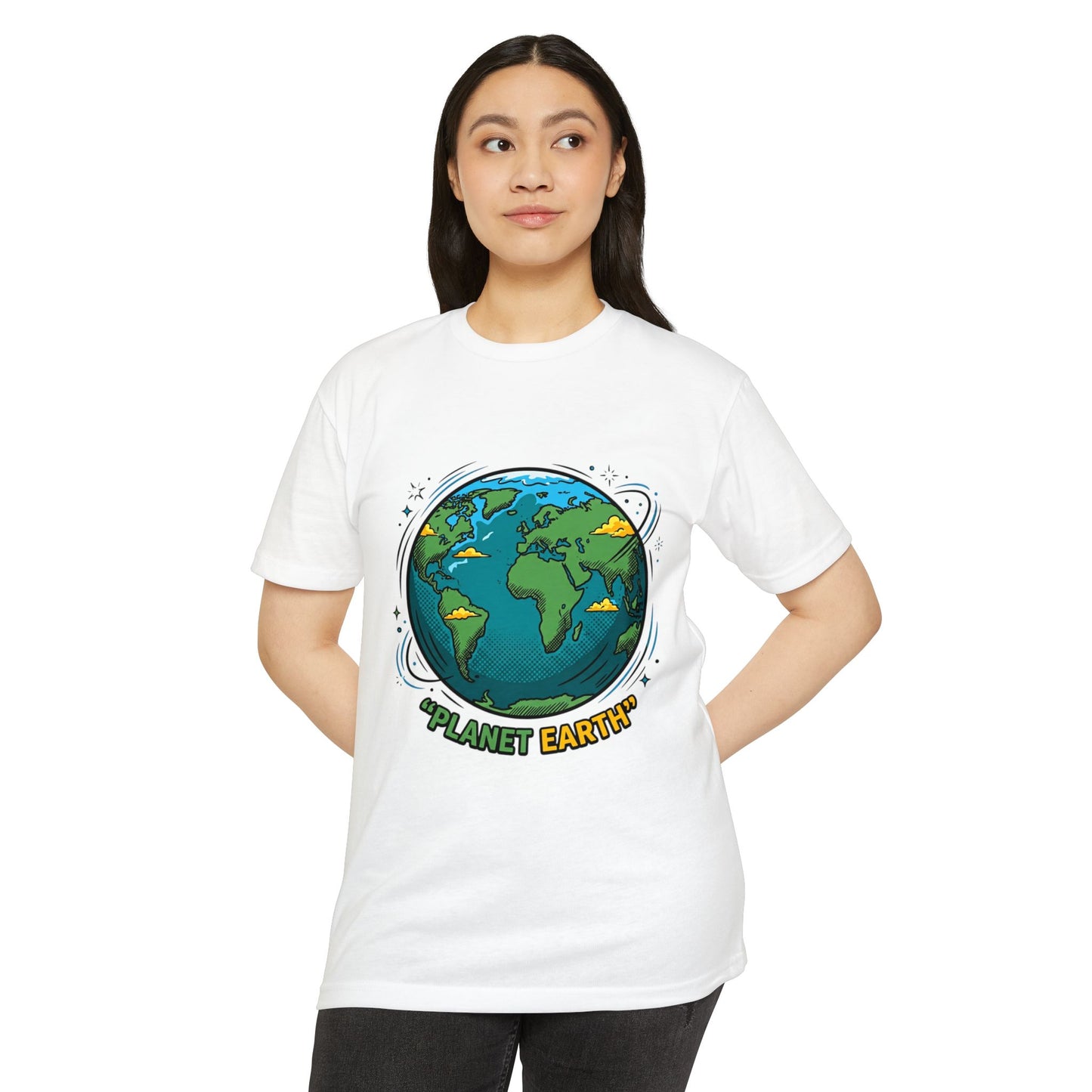 Retro Planet Earth Graphic T-Shirt — Vintage Earth Illustration Tee