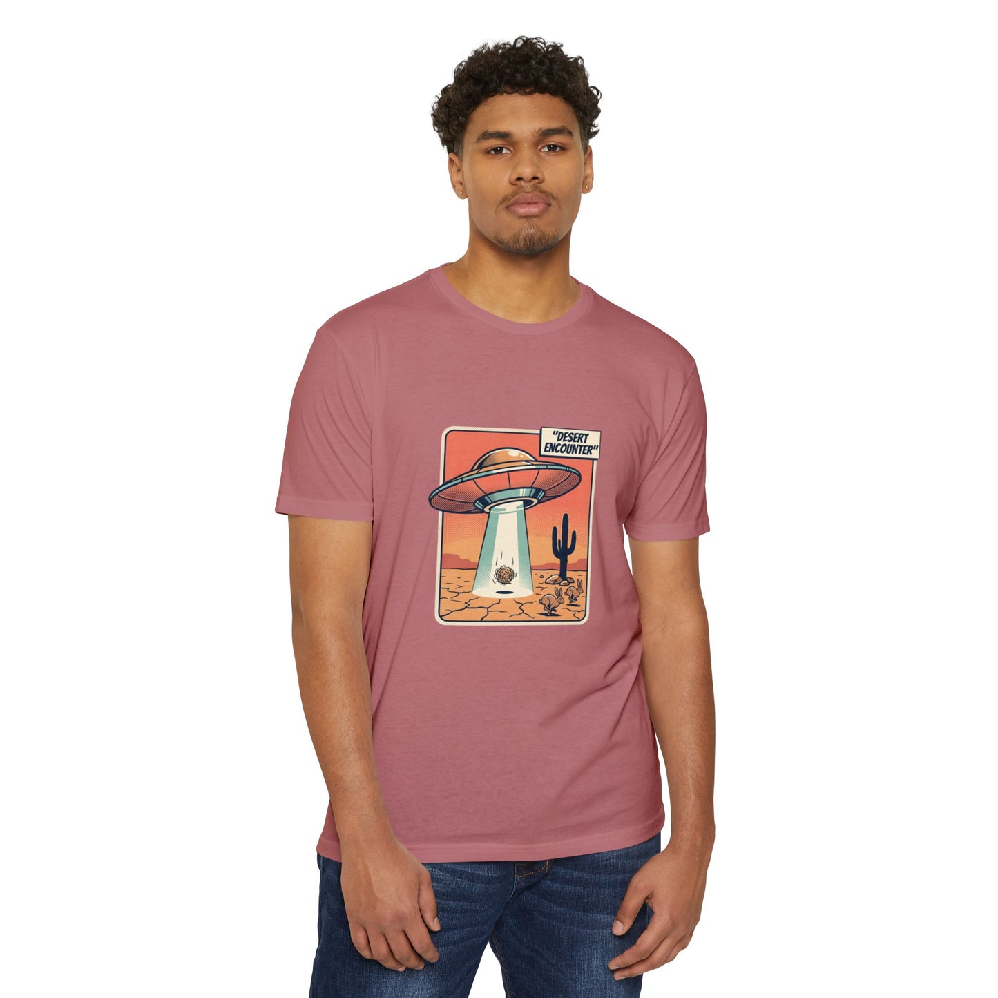 Desert Encounter T-Shirt – Retro UFO Alien Abduction Tee
