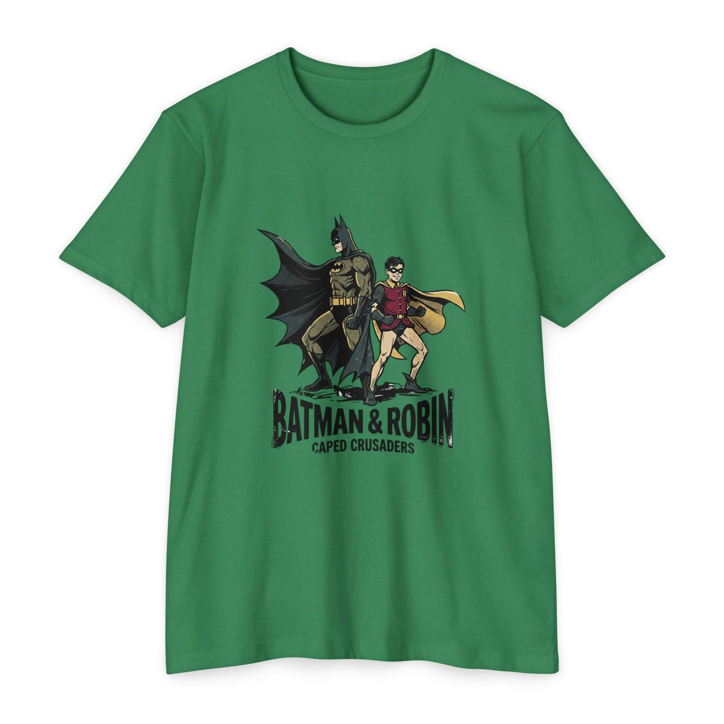 Batman & Robin Caped Crusaders Vintage Superhero T-Shirt