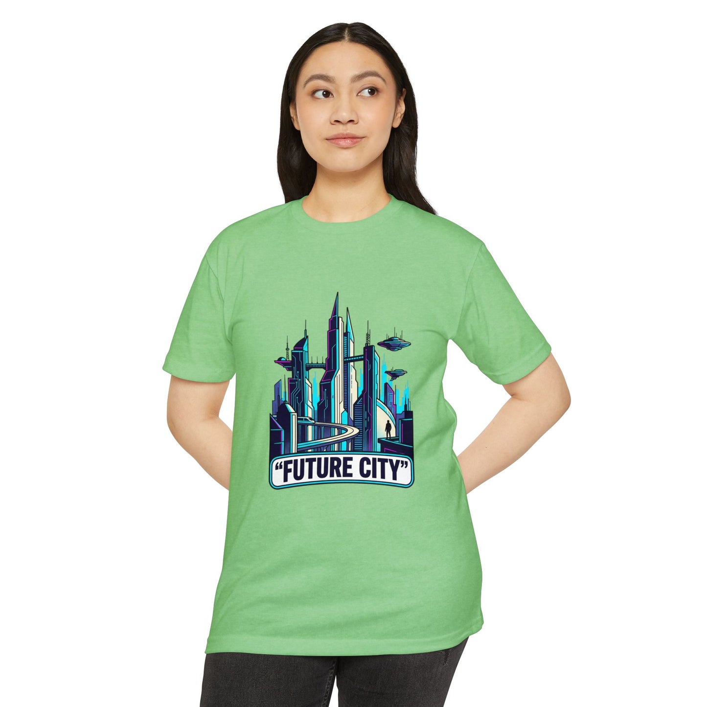 Future City Retro Futuristic Skyline T-Shirt