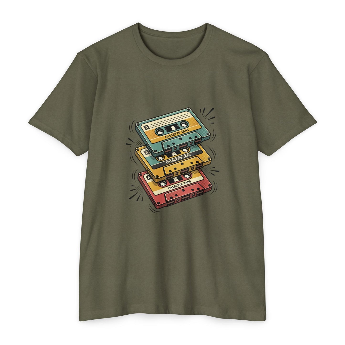 Retro Cassette Stack T-Shirt — Vintage 80s Music Tee