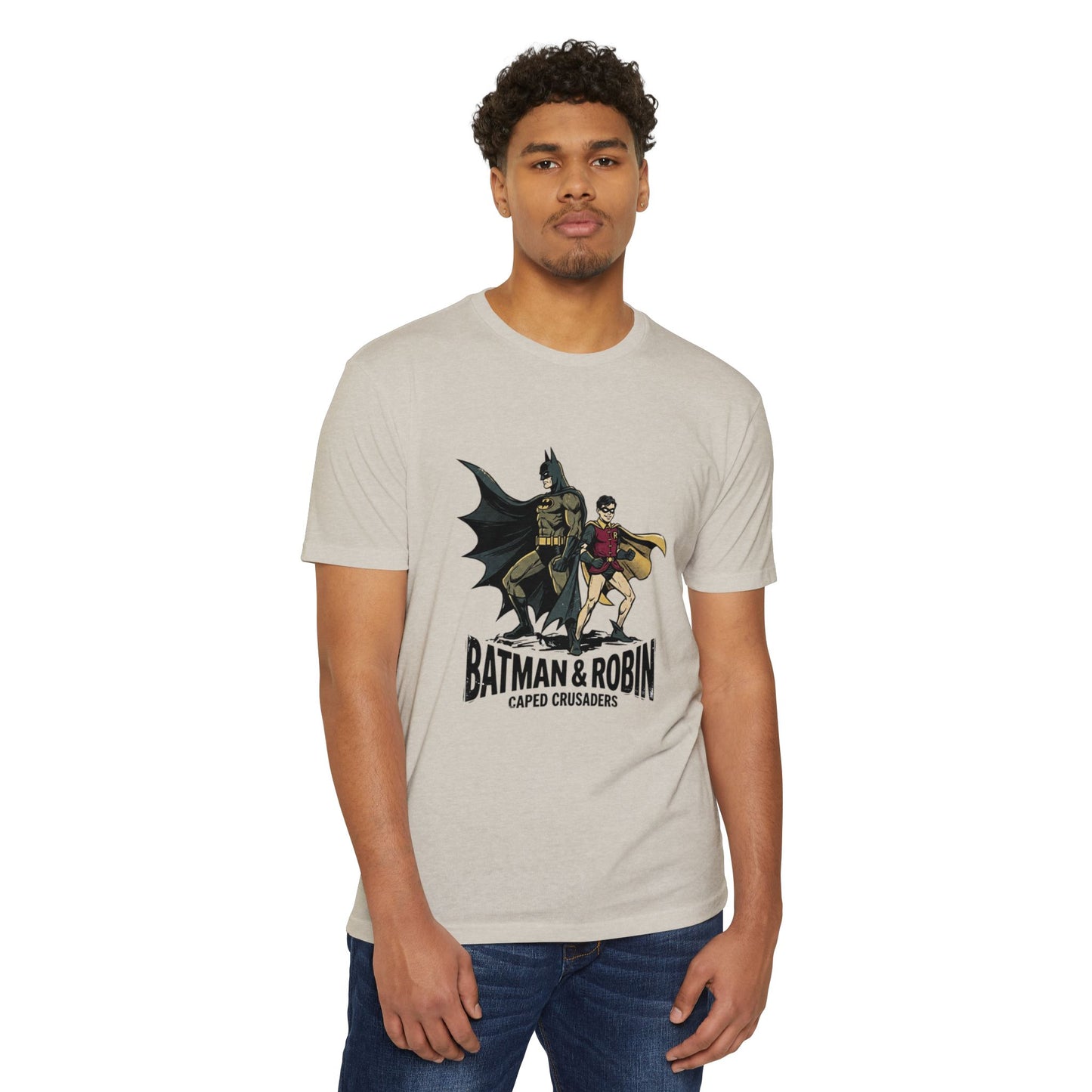 Batman & Robin Caped Crusaders Vintage Superhero T-Shirt