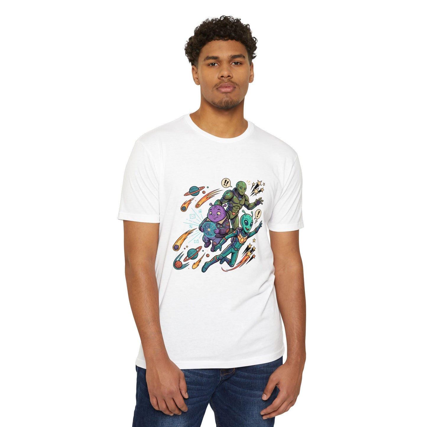 Alien Skate Crew T-Shirt — Retro Space Skateboarding Graphic Tee