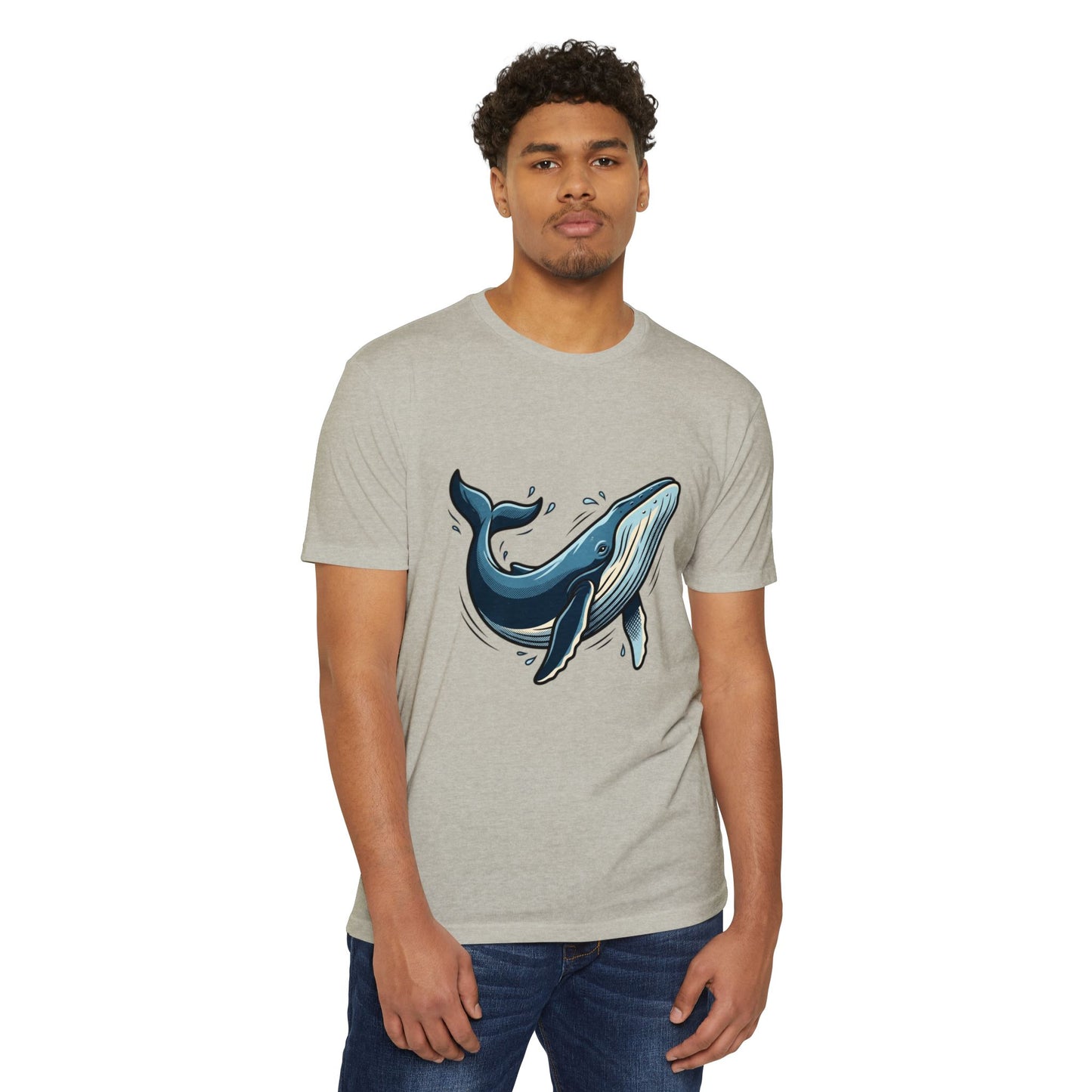Whale Illustration T-Shirt — Retro Ocean Graphic Tee