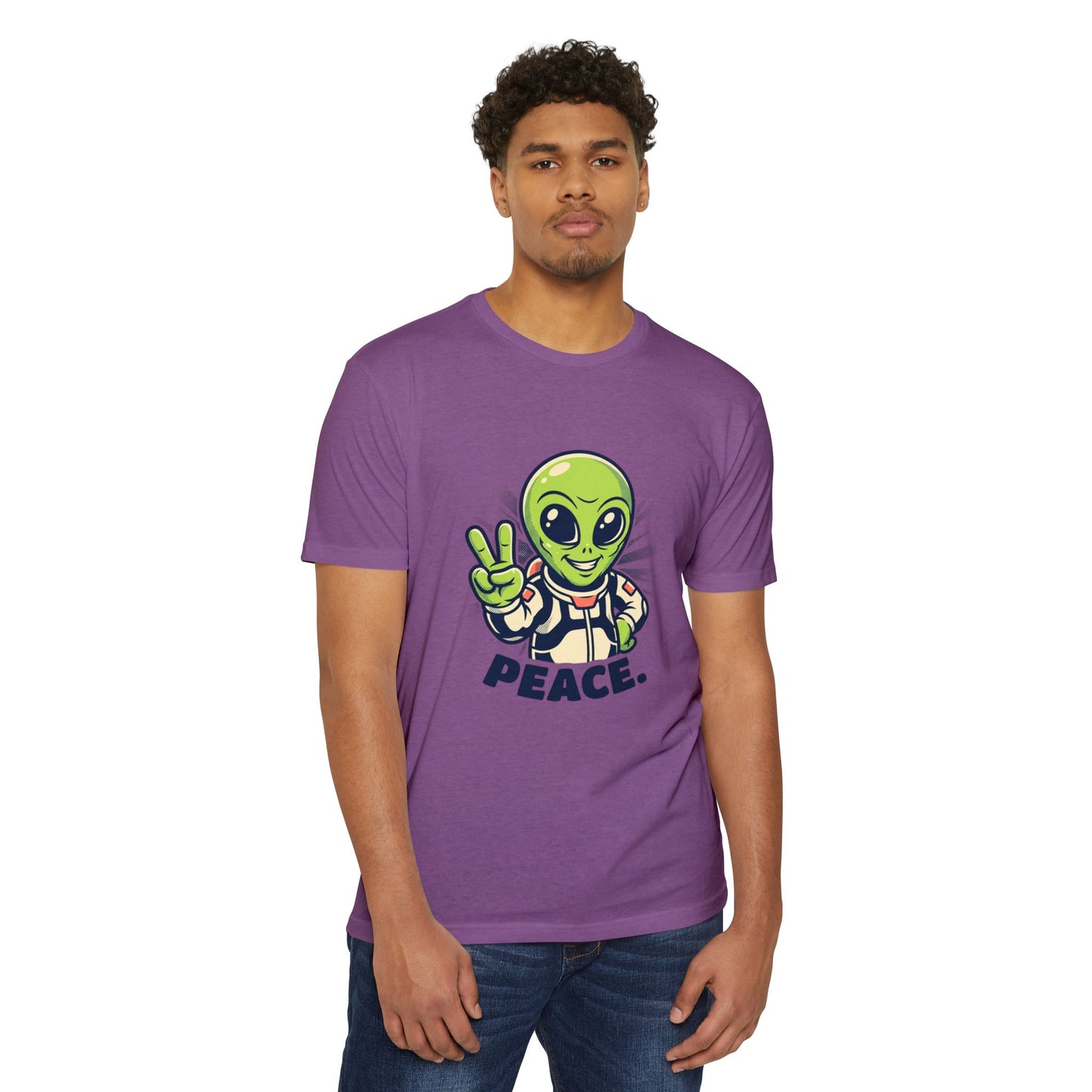 Alien Peace T-Shirt — Cute Green Astronaut Giving Peace Sign