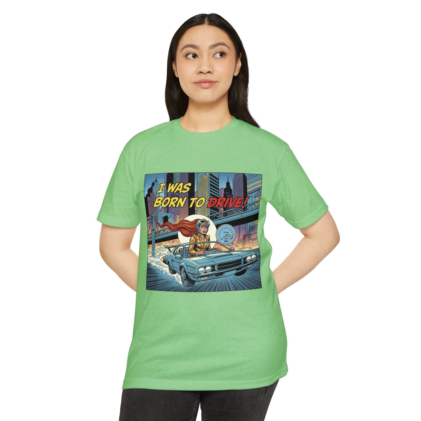 I Was Born to Drive Retro Comic Car T-Shirt