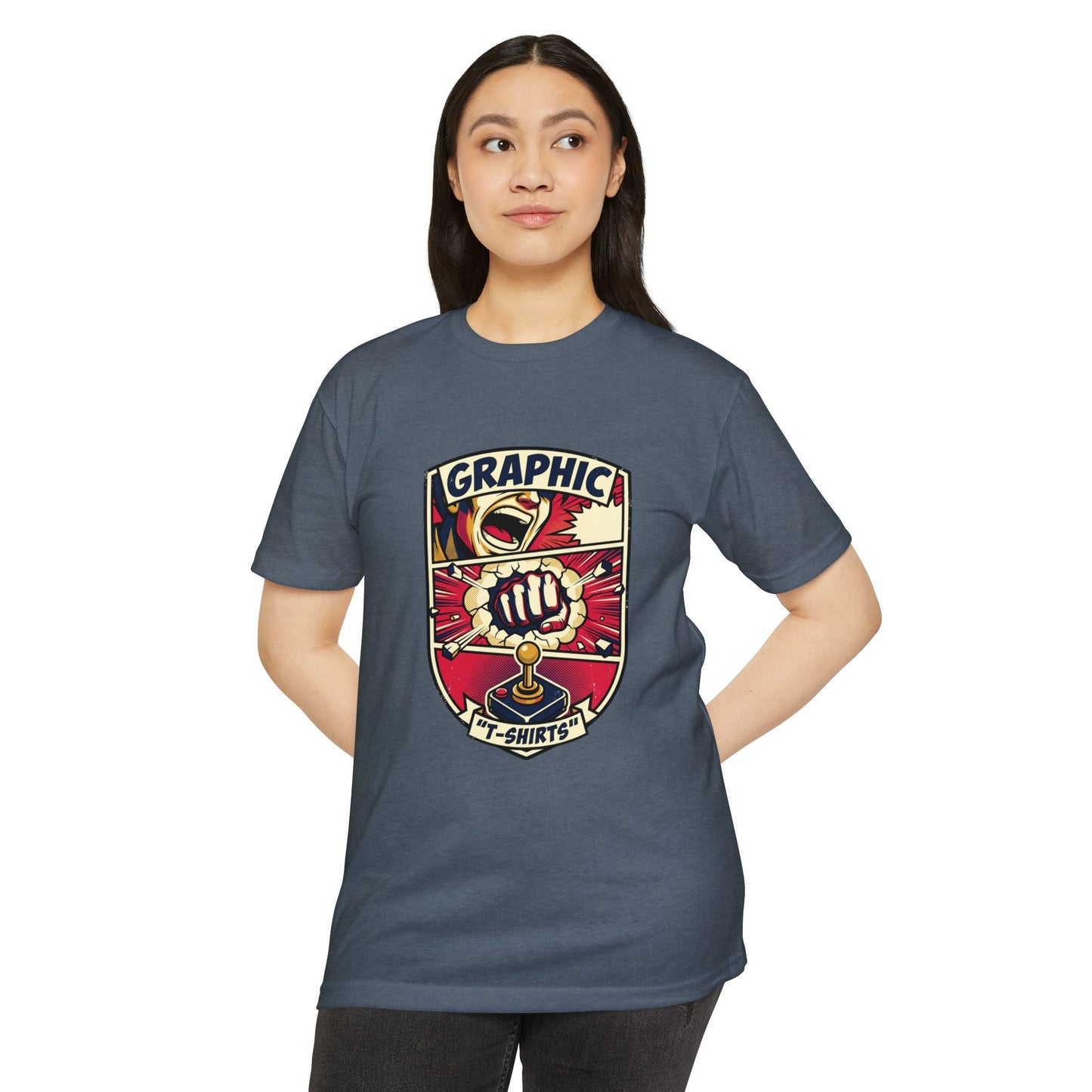 Vintage Gamer Logo T-Shirt — Fist & Joystick Retro Graphic Tee