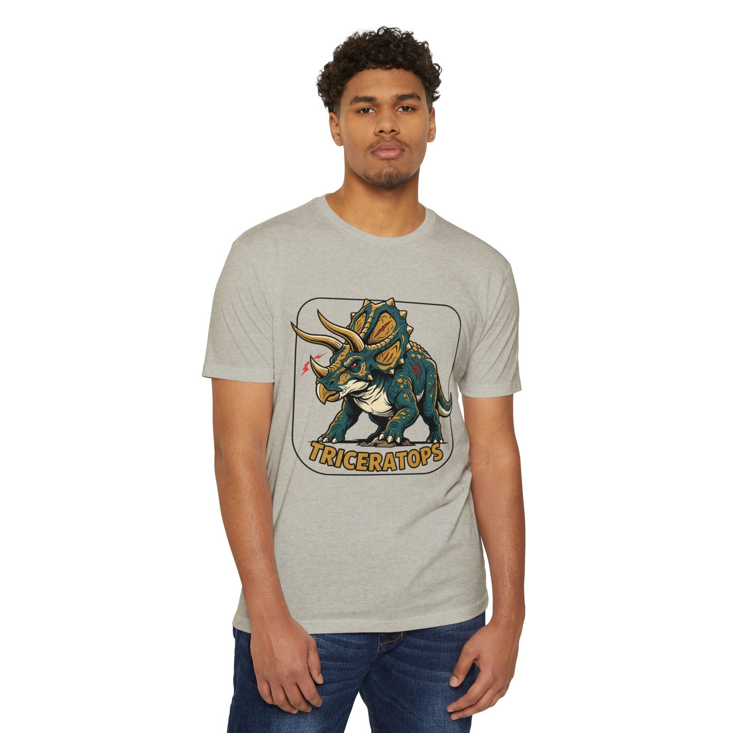 Triceratops Graphic T-Shirt — Retro Dinosaur Tee for Kids & Adults