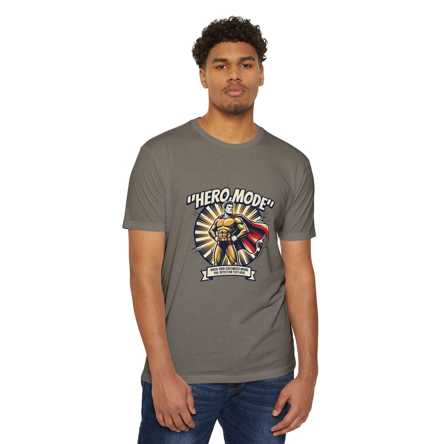Hero Mode T-Shirt – Superhero Graphic Tee with "Hero Mode" Slogan