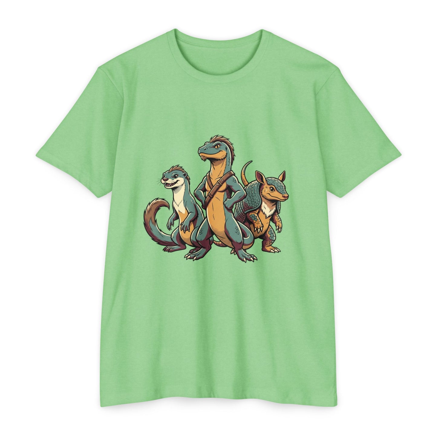Retro Trio Dino Velociraptor T-Shirt — Cute Cartoon Dino Tee