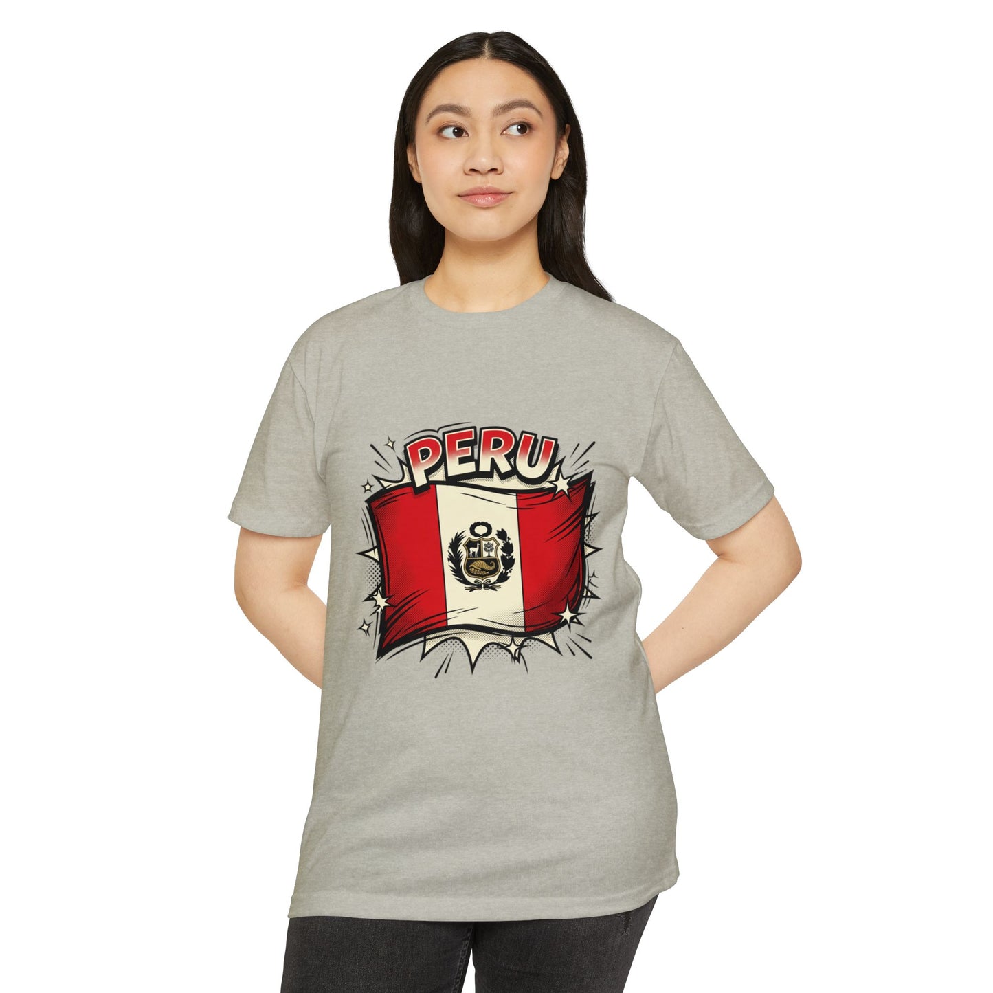 Peru Flag Retro Crest T-Shirt