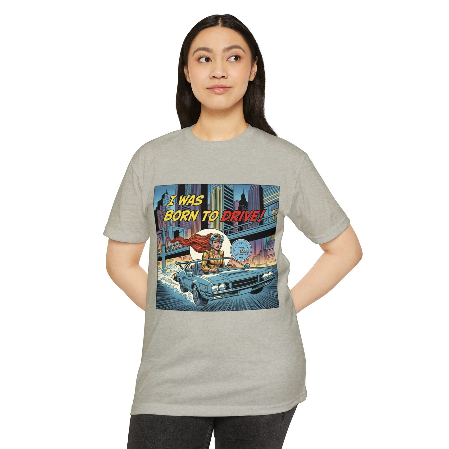 I Was Born to Drive Retro Comic Car T-Shirt