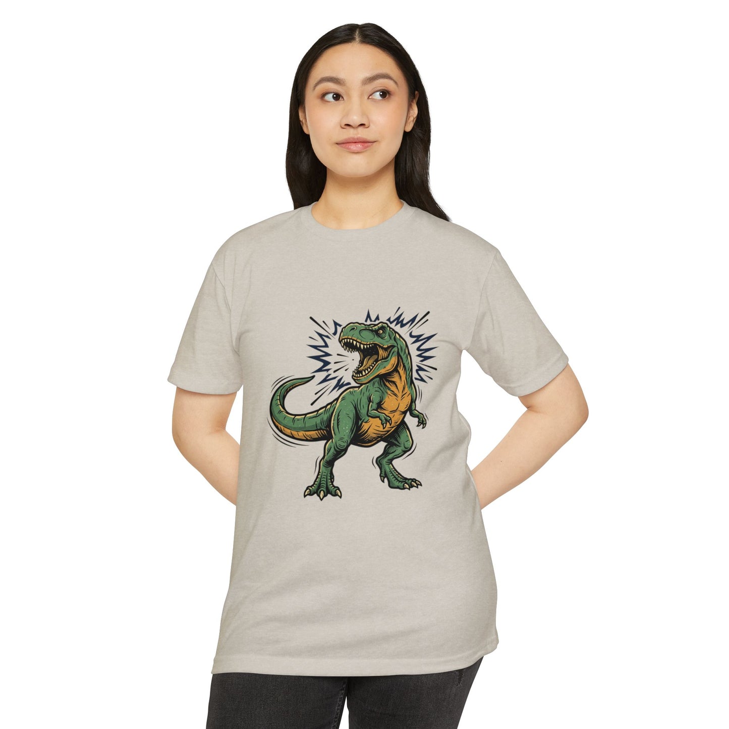 Camiseta — Camiseta retro con ilustración de T-Rex rugiendo