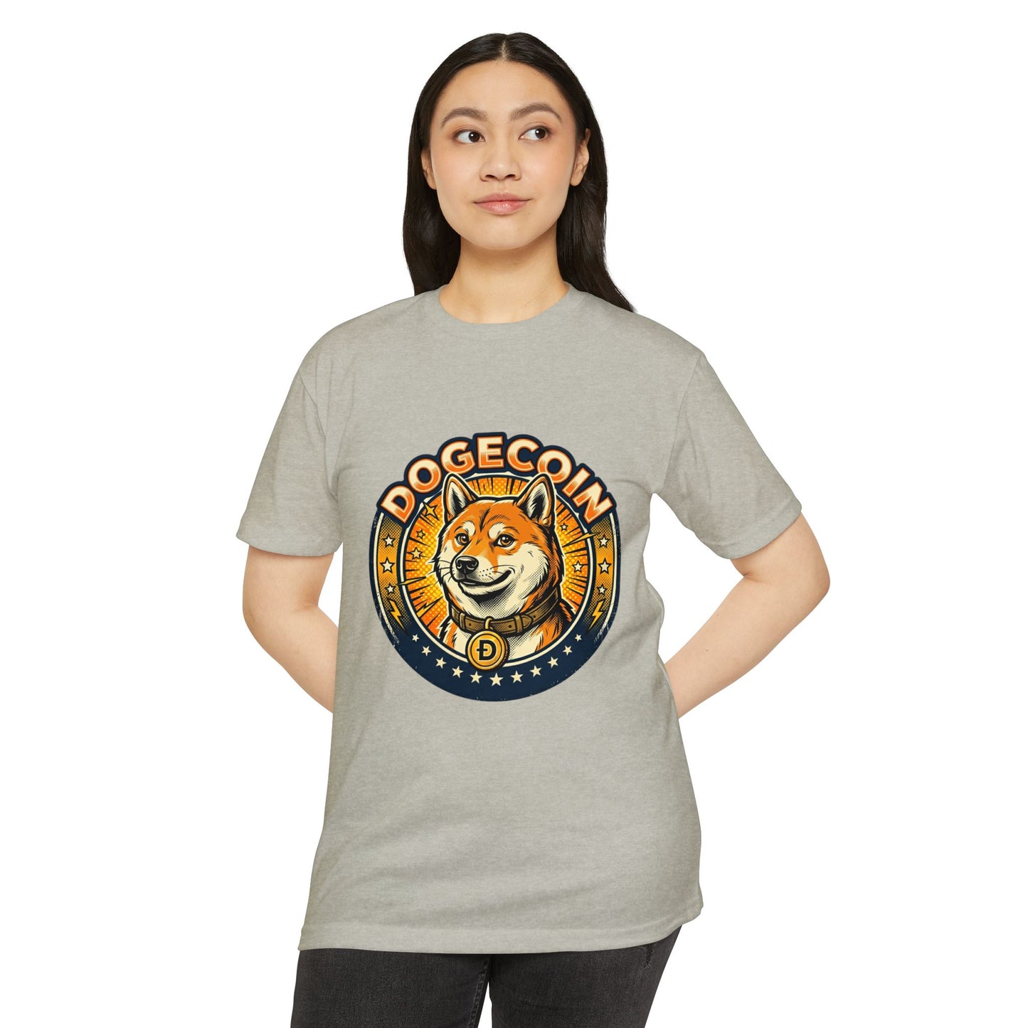 Dogecoin Coin Logo T‑Shirt — Retro Shiba Inu Crypto Tee