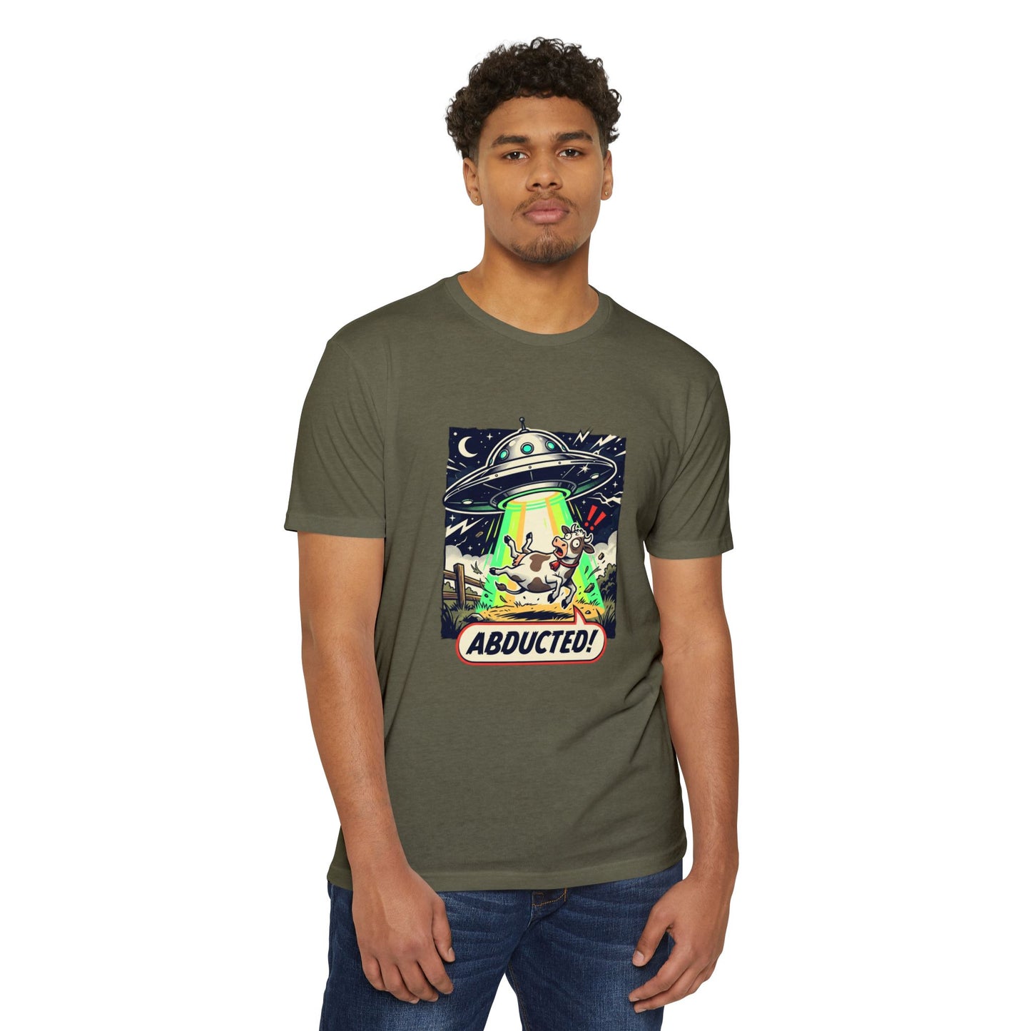 Abducted! Alien UFO Retro Sci‑Fi Graphic T-Shirt