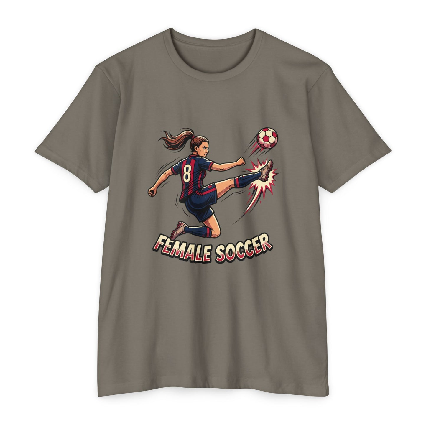 Female Soccer Player Graphic T-Shirt – Women’s Soccer Tee
