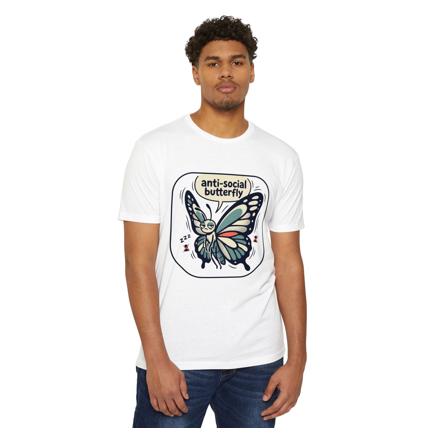 Anti-Social Butterfly T-Shirt — Cute Lazy Butterfly Graphic Tee