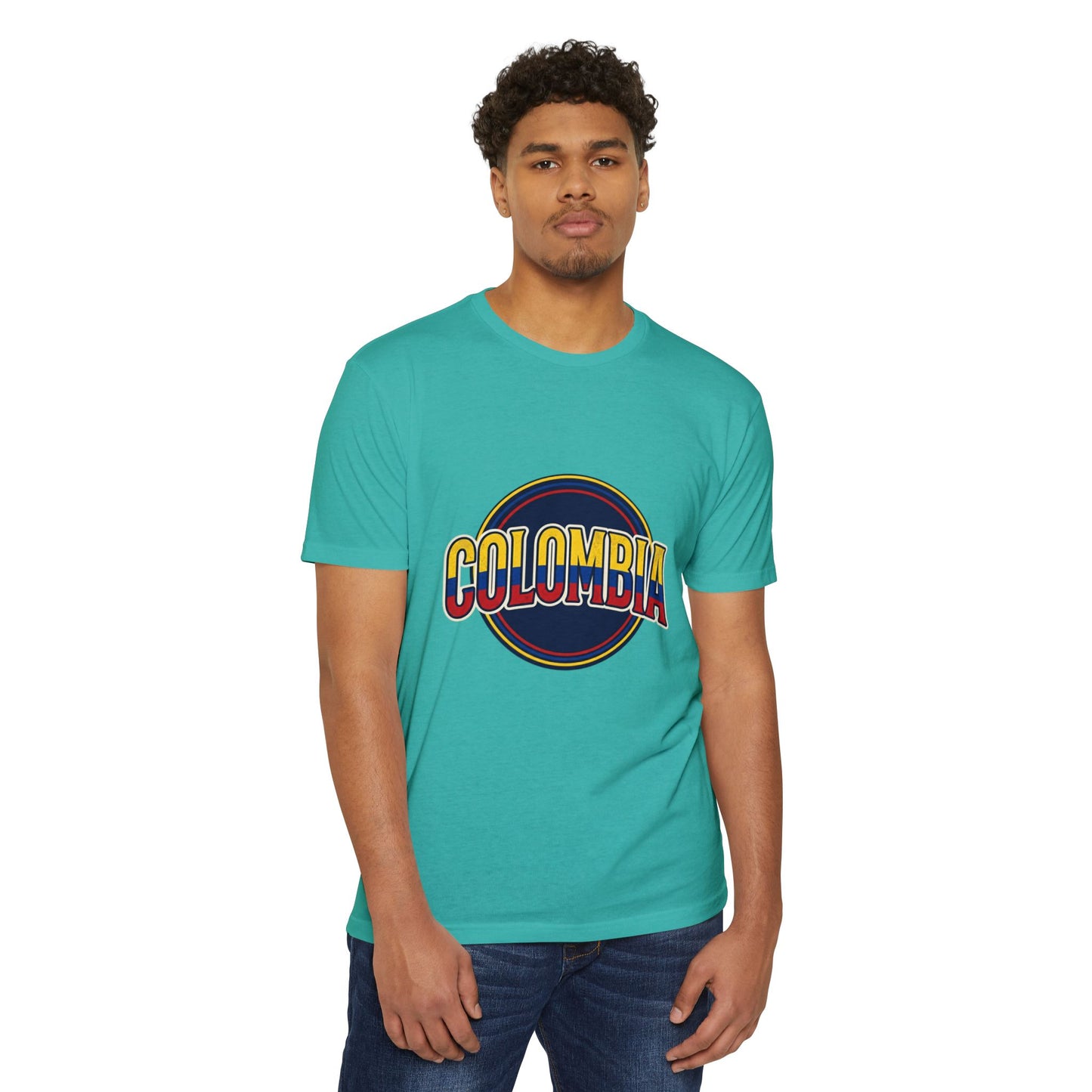Colombia Retro Circle Vintage Flag Travel T-Shirt