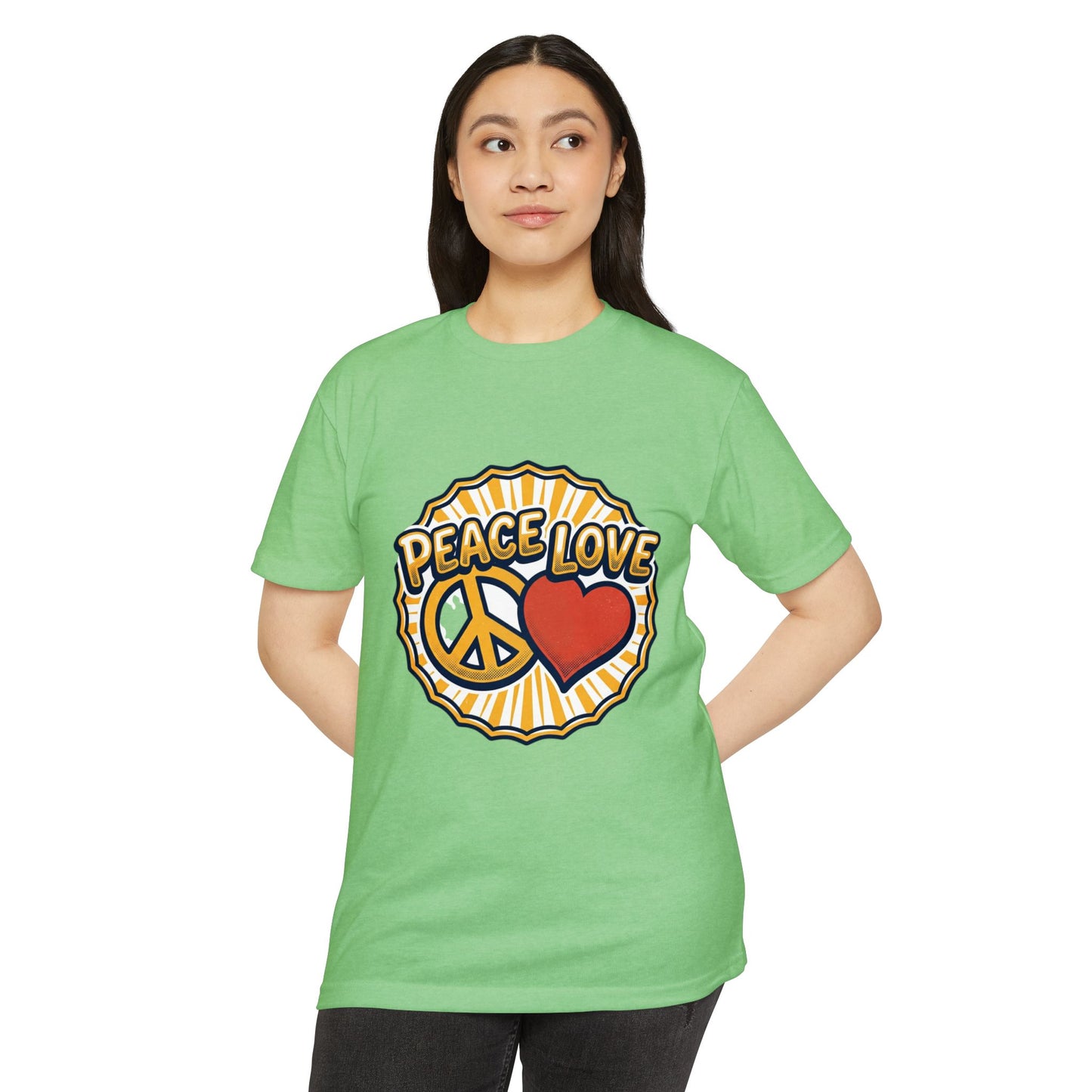 Peace Love Heart T-Shirt – Retro 70s Peace Sign Tee