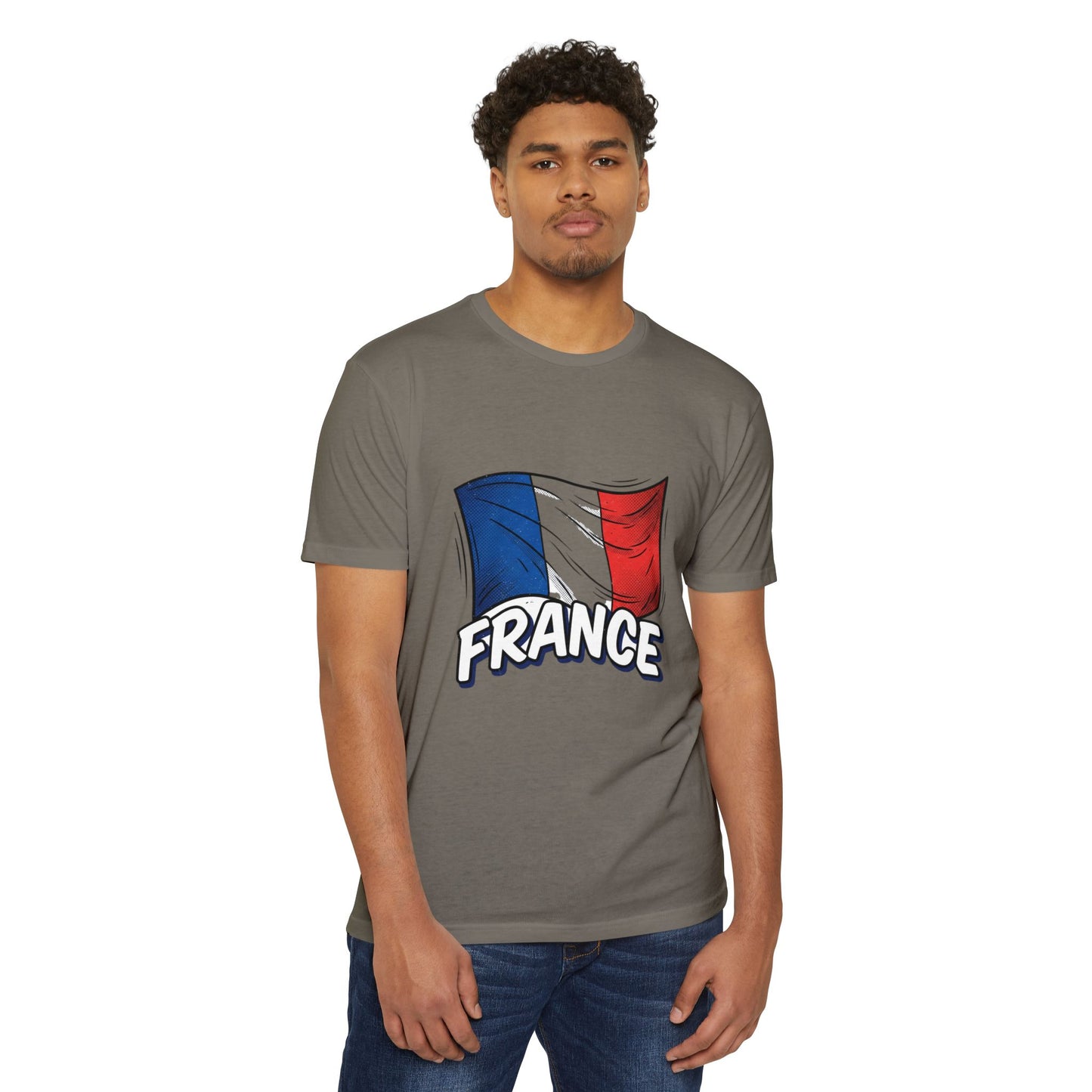 France Flag Retro Waving Tricolor T-Shirt