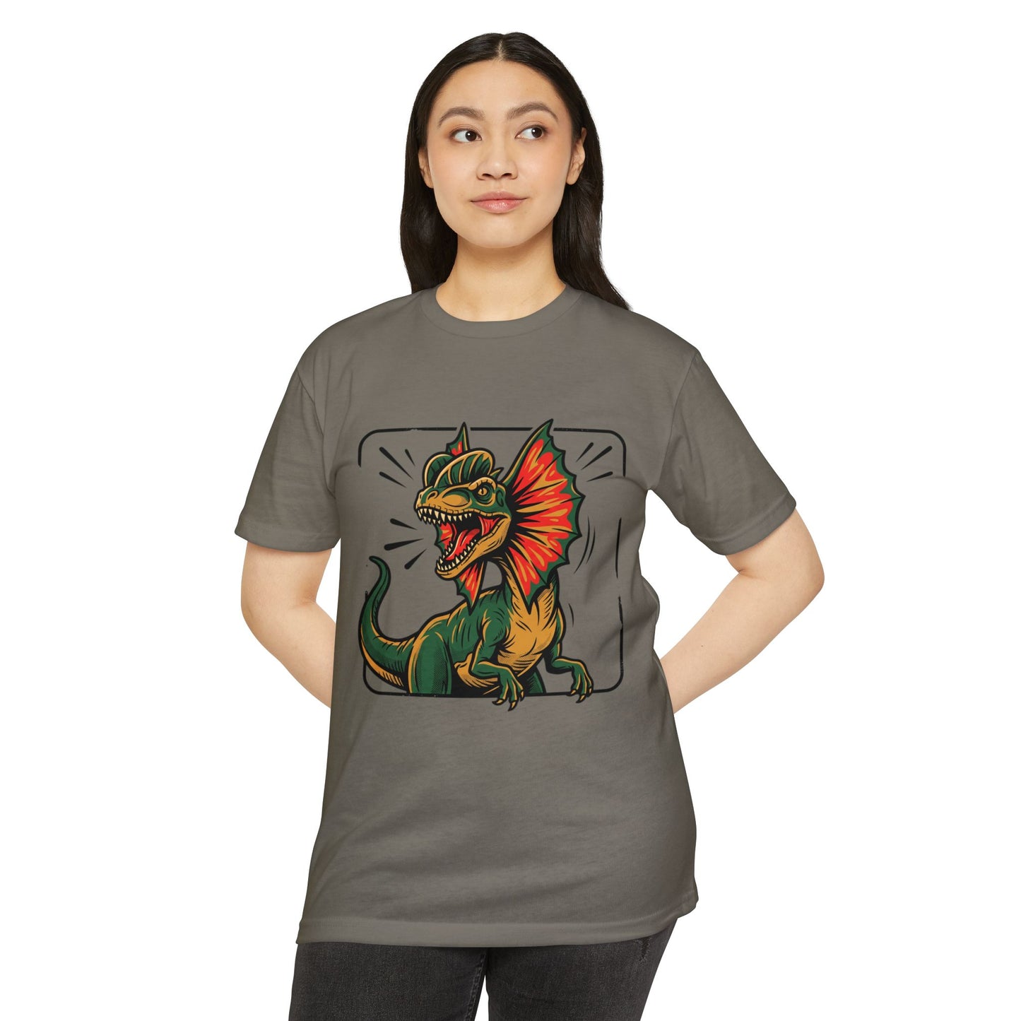 Frilled Lizard Dino Tee — Colorful Frill Graphic T-Shirt