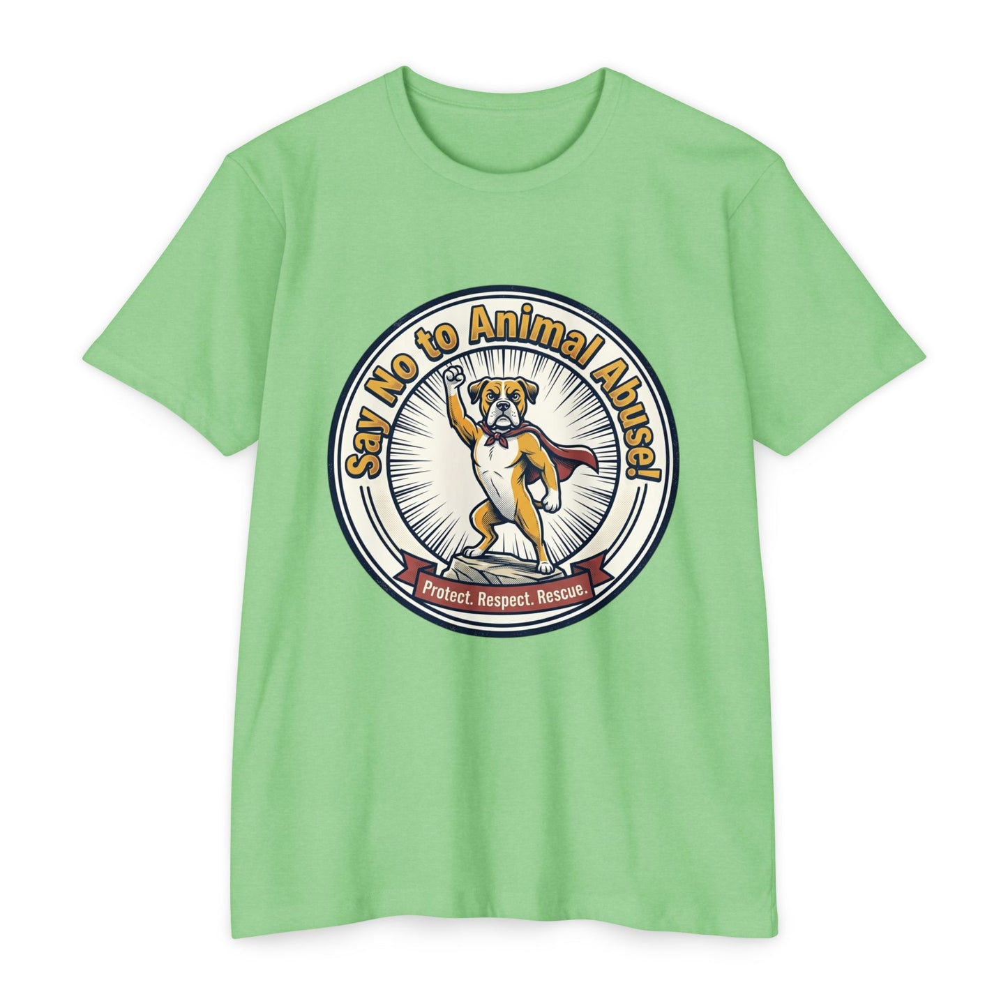 Say No to Animal Abuse T-Shirt – Protect, Respect, Rescue Animal Rights Tee