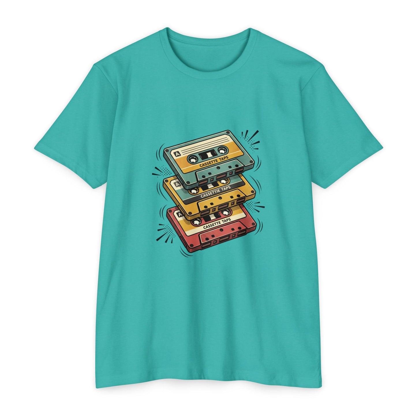 Retro Cassette Stack T-Shirt — Vintage 80s Music Tee