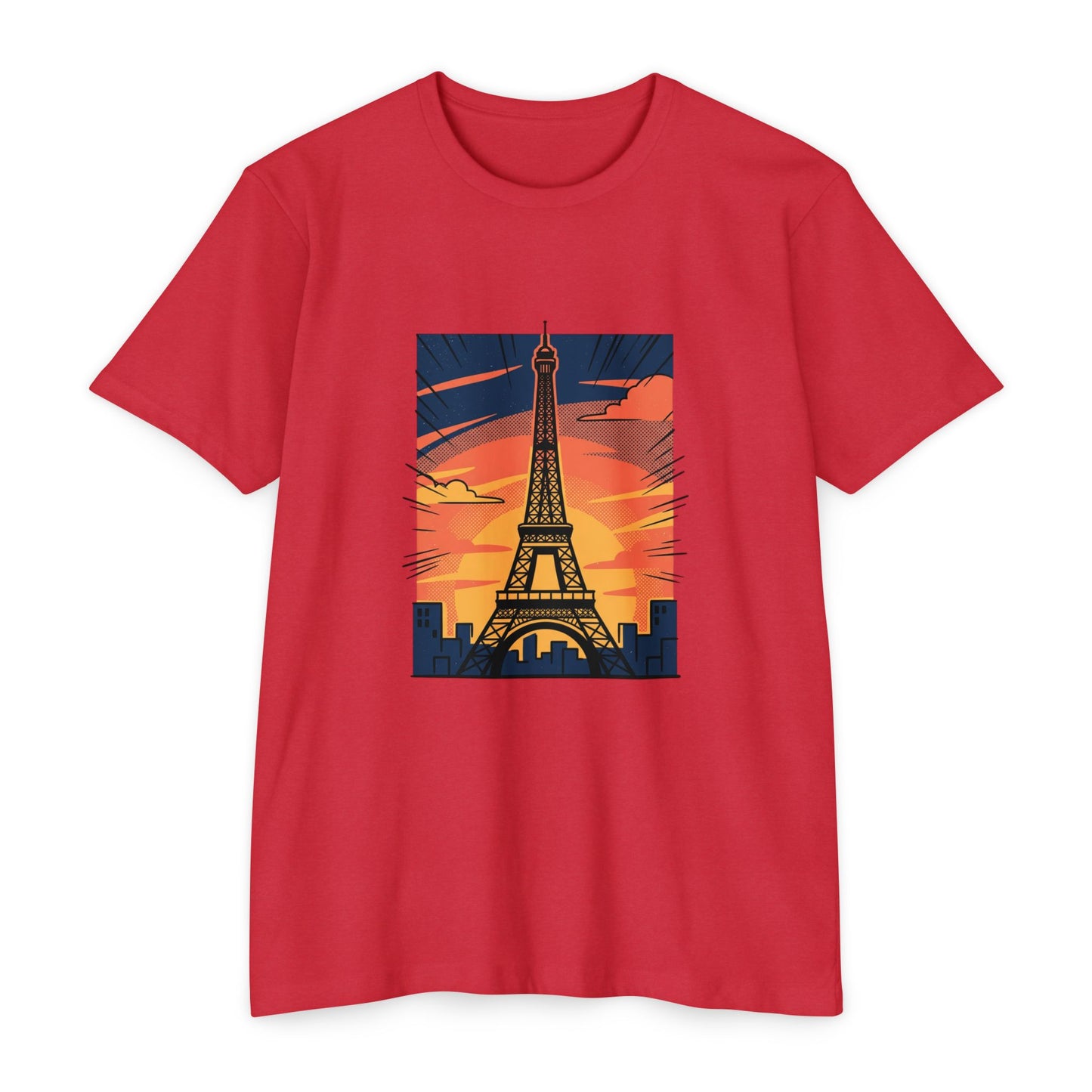 Vintage Paris Eiffel Tower Sunset T‑Shirt