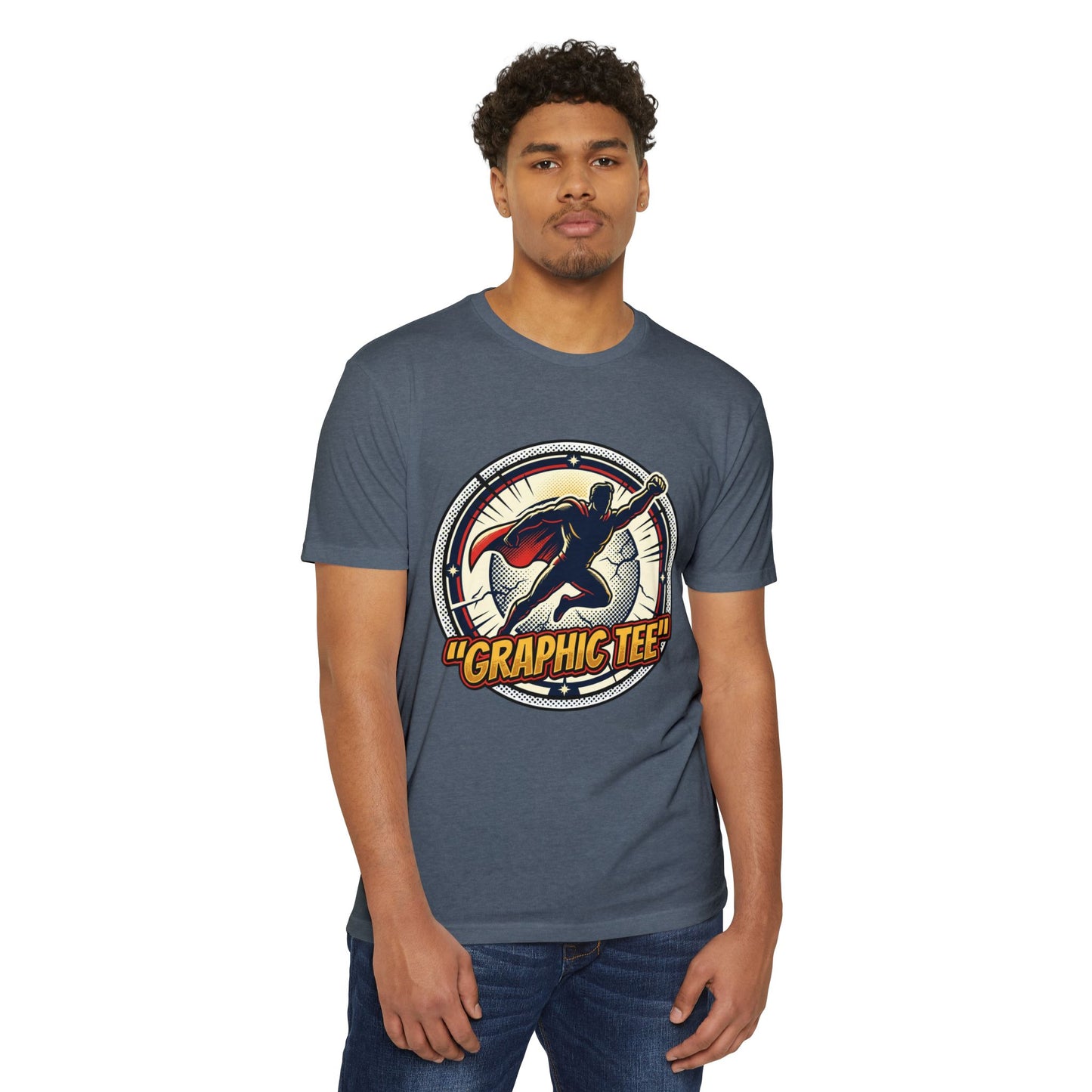 Retro Comic Superhero Cape Graphic Tee