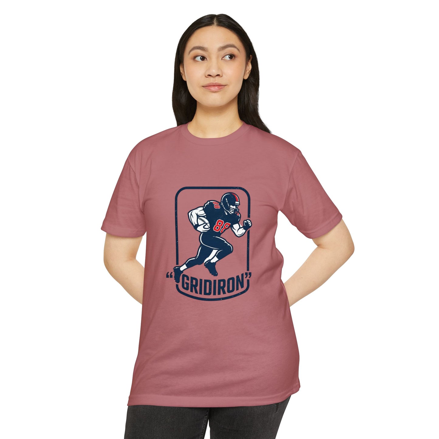Gridiron Football Player T-Shirt — Retro Helmet Design