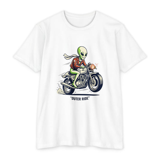 Alien Motorcyclist "Outer Ride" T-Shirt