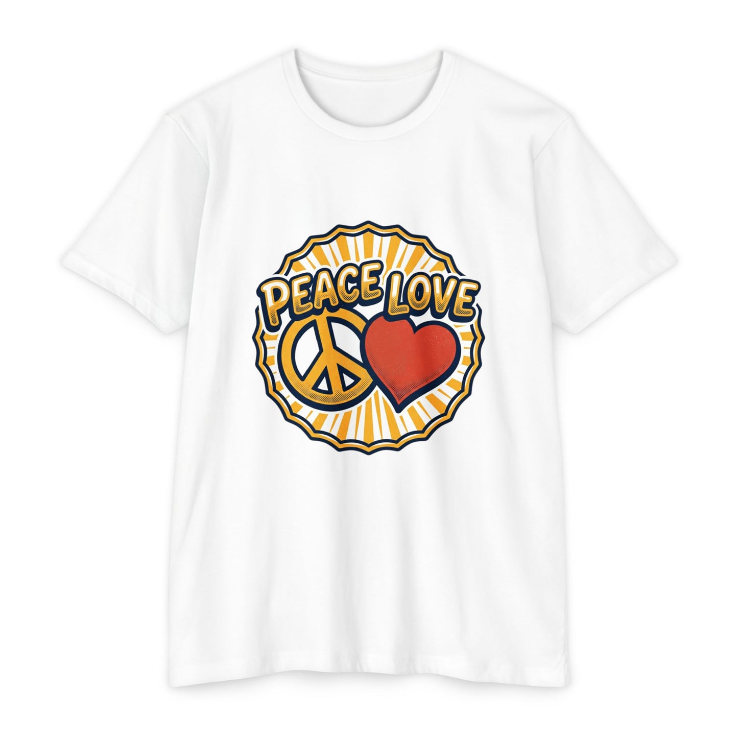 Peace Love Heart T-Shirt – Retro 70s Peace Sign Tee