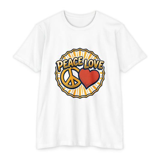 Peace Love Heart T-Shirt – Retro 70s Peace Sign Tee