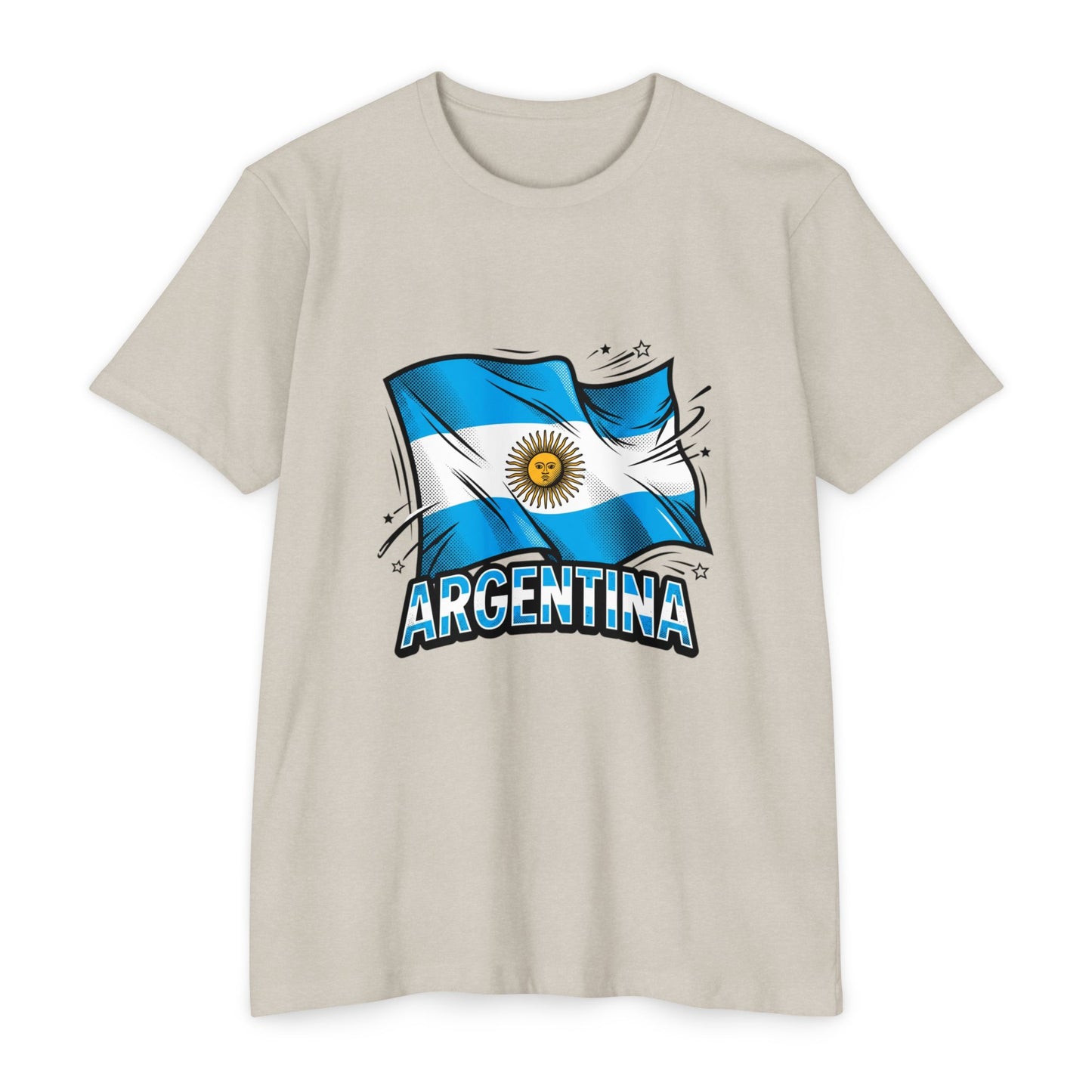 Argentina Flag Waving Graphic T-Shirt