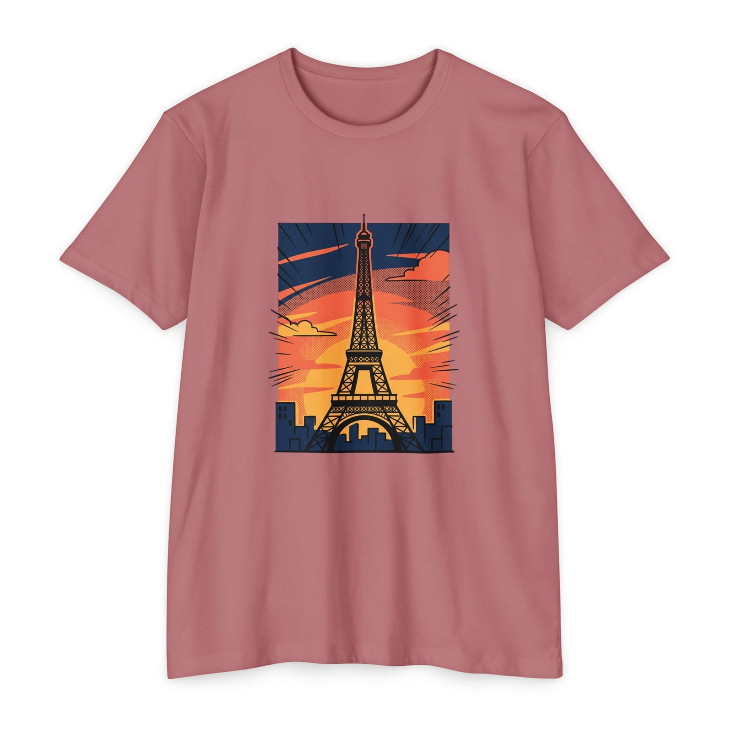 Vintage Paris Eiffel Tower Sunset T‑Shirt
