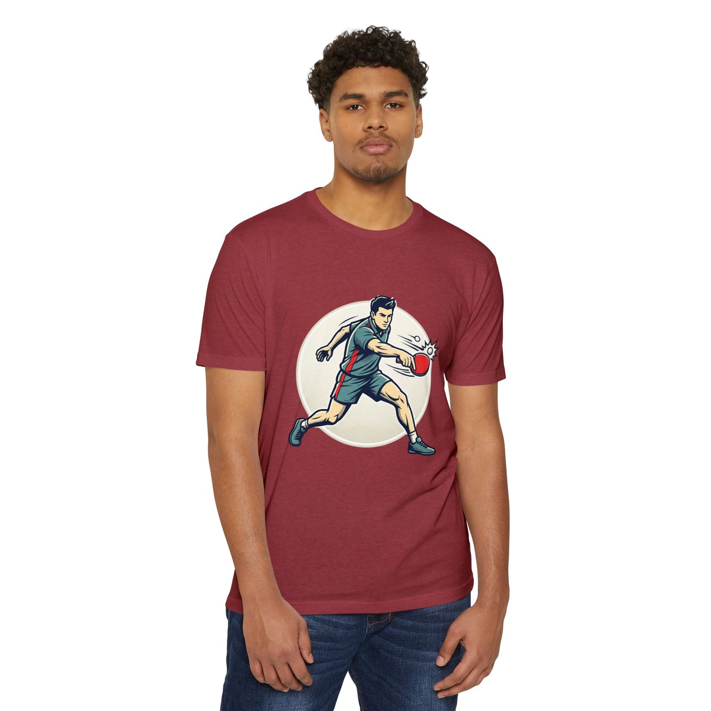 Table Tennis Player Illustration T-Shirt — Ping Pong Athlete Graphic Tee