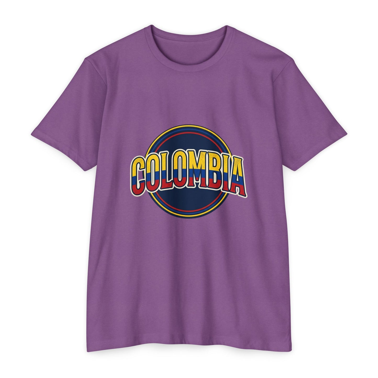 Colombia Retro Circle Vintage Flag Travel T-Shirt